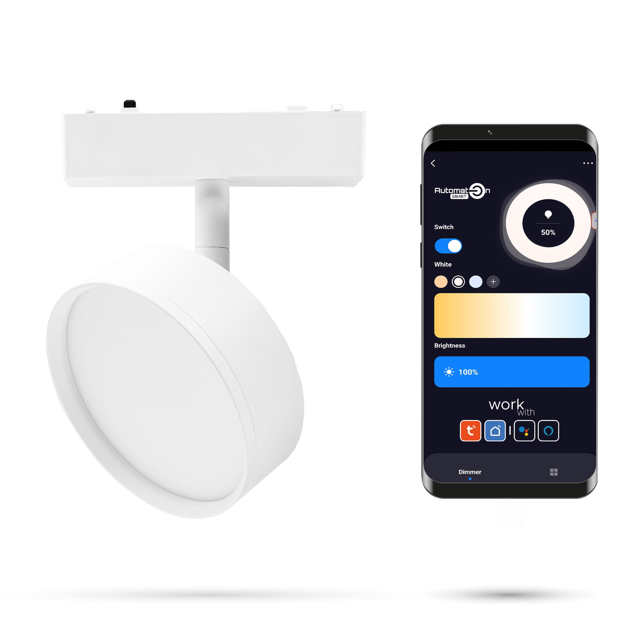 Tuya Schienenstrahler 9w 9bf1 Weißer Zigbee-strahler Für Slim Track Und Fiberflex Schienen 48vdc 3000-6000k Dimmbar