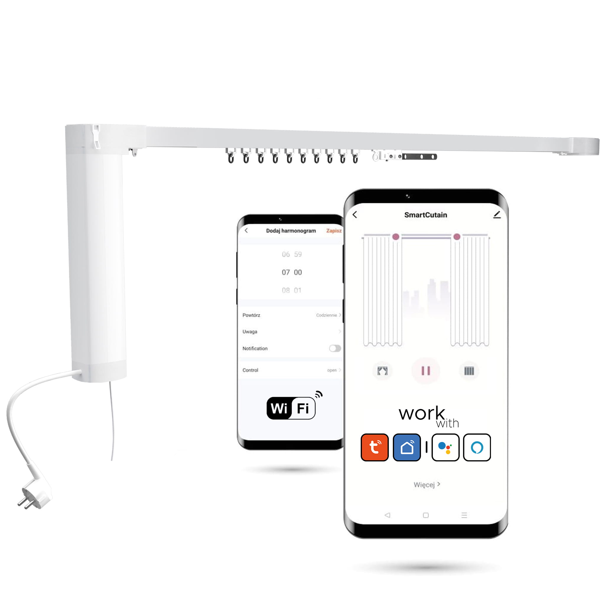 Tuya Elektrische Gardinenstange Mit Wlan-funktion, 8,2 M – Komplettset
