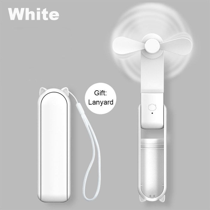 Folle Ventilator, Usb-c-schnellladefunktion – Tragbar – Mini – Leise – Geschenkset – Weiß
