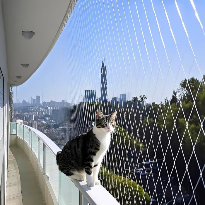 Balkon-sicherheitsnetz, 5x5 Meter, Aus Uv-beständigem Nylon, Katzen- Und Vogelsicher, Geeignet Für Gärten/schwimmbäder.