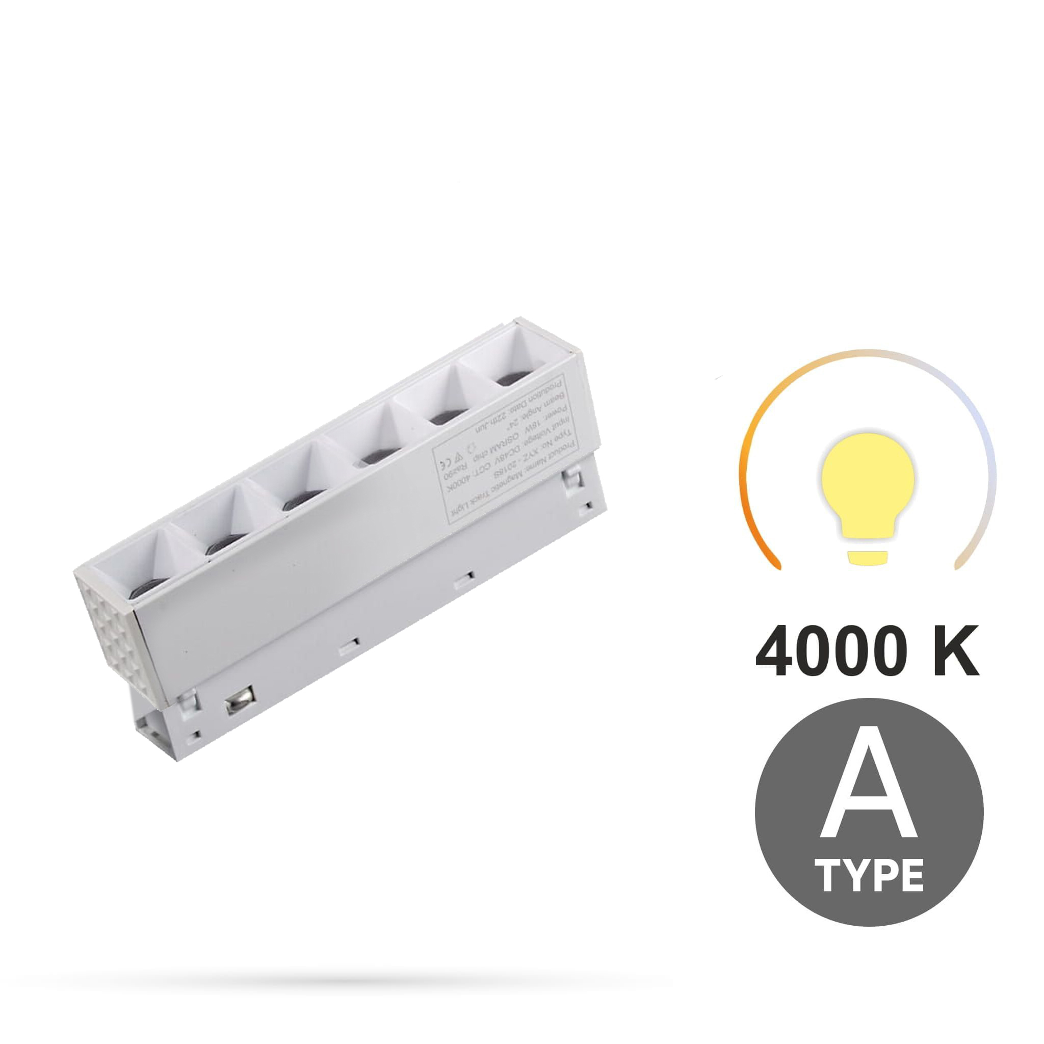 Linearer Strahler, Weiß, 6 W, 4000 K, Neutralleiter, Typ A, Für Smart Track Magnetschienen, 48 V Dc