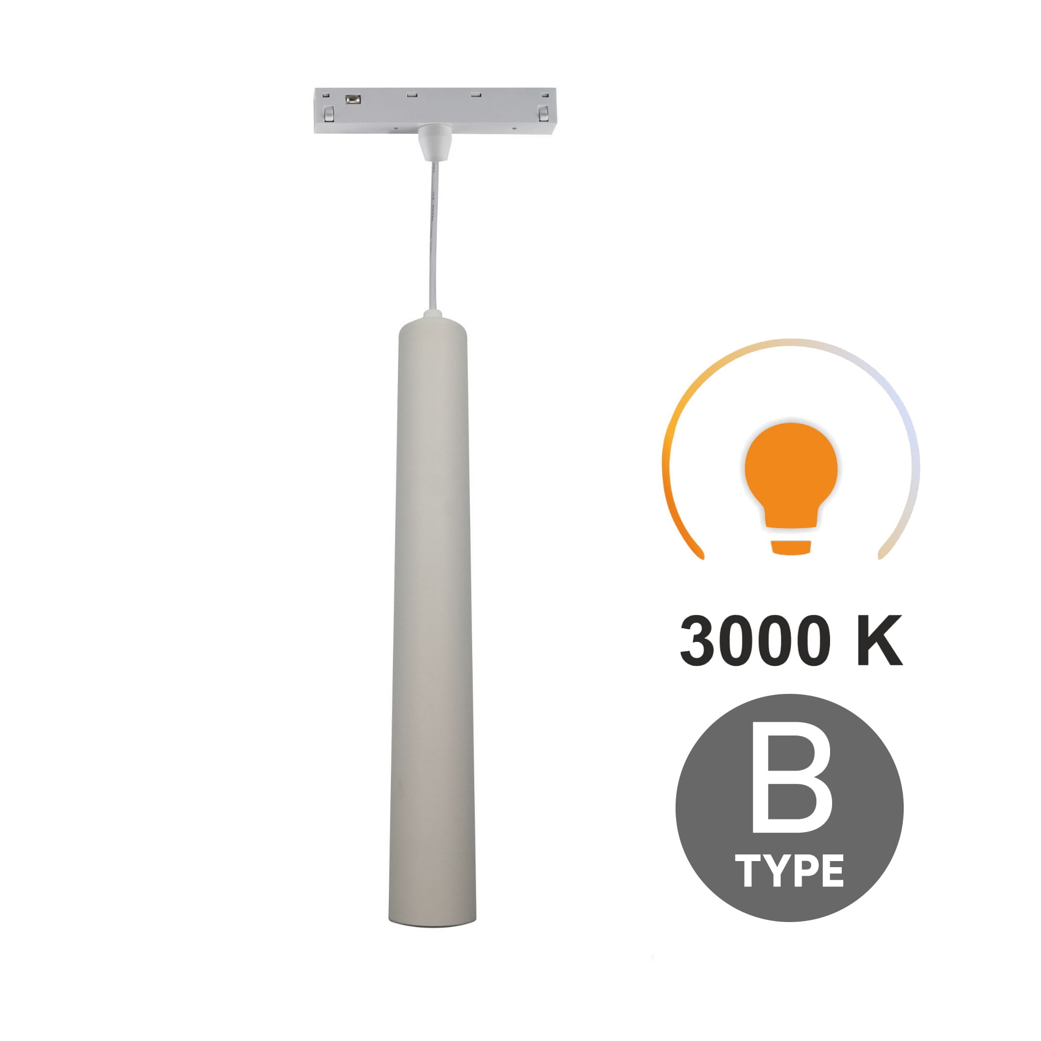 Led-röhren-pendelleuchte, Weiß, 10 W, 3000 K, Typ B, Warmweiß, Für Magnetische Schienen, Smart Track, 48 V Dc