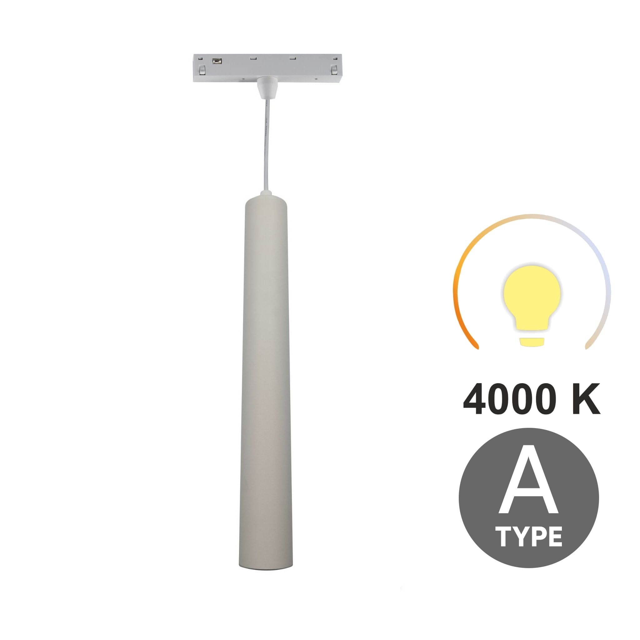 Led-röhren-pendelleuchte, Weiß, 10 W, 3 Cct, Typ A, Für Magnetschienen Smart Track 48 V Dc