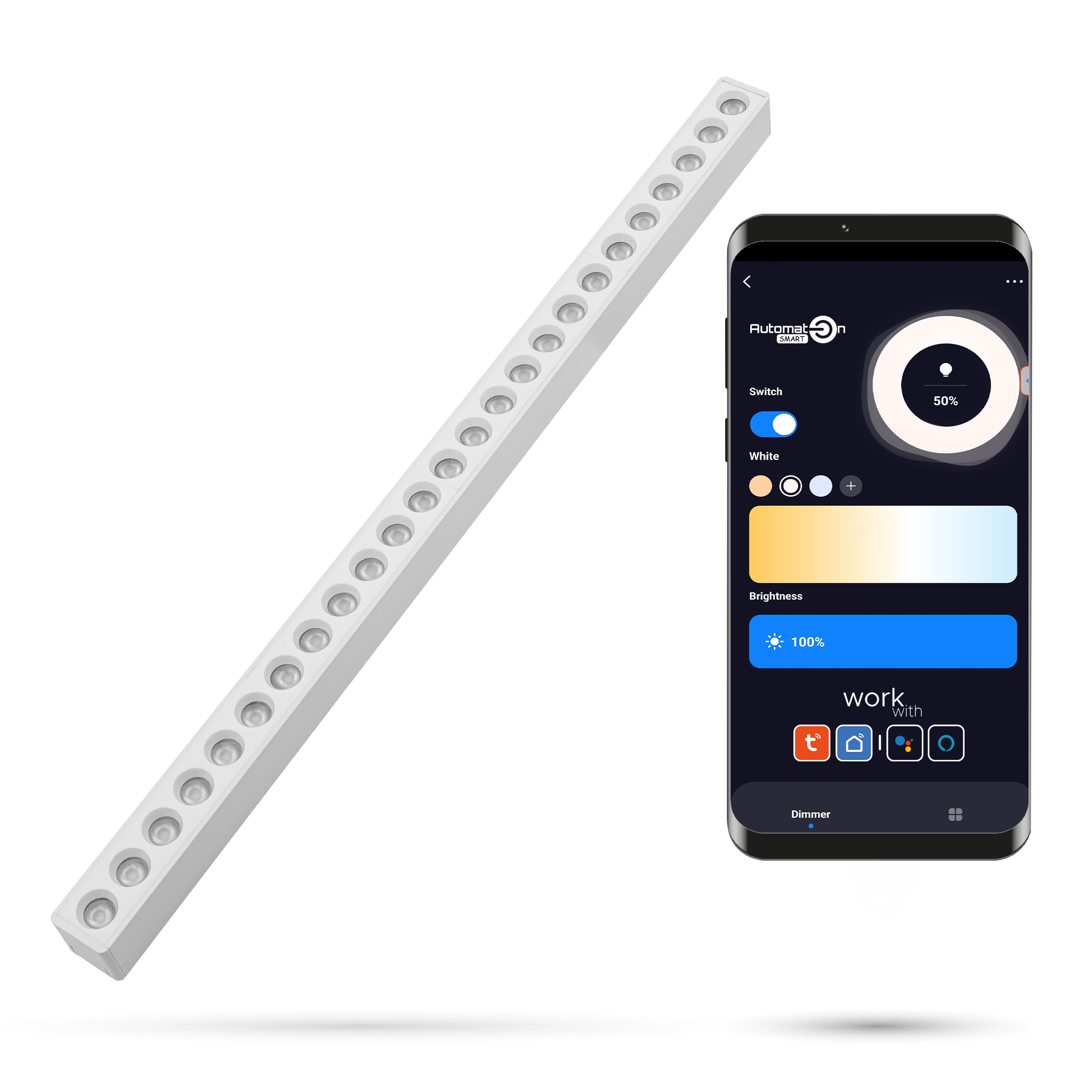 Tuya Grille 30w S30 Linear-spot, Weiß, Zigbee, Für Slim Track- Und Fiberflex-schienen, 48 V Dc, 3000–6000 K, Dimmbar