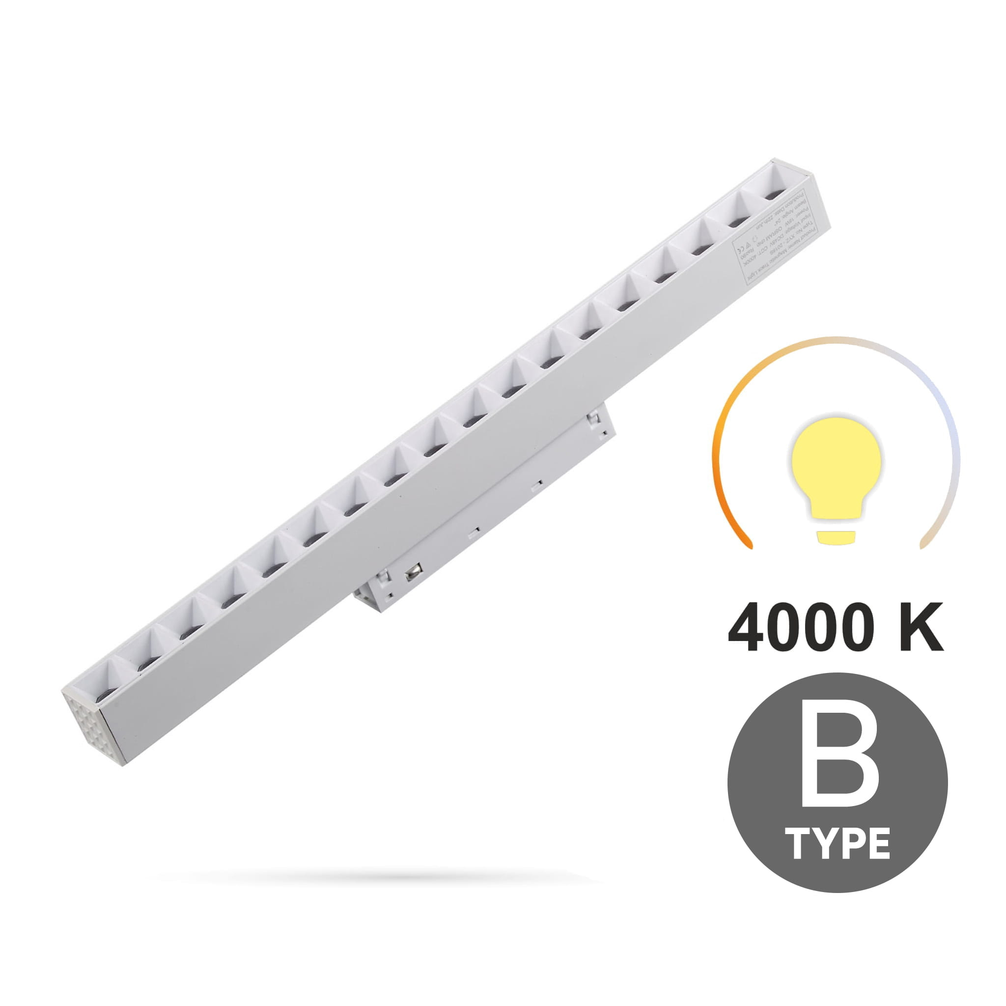 Linearer Strahler, Weiß, 18 W, 4000 K, Neutralleiter, Typ B, Für Smart Track Magnetschienen, 48 V Dc