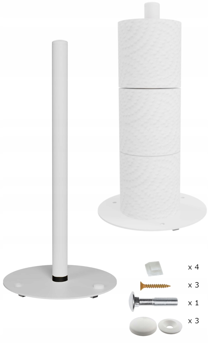 Toilettenpapierhalter Fürs Badezimmer, Stabiler Metallständer, Weiß