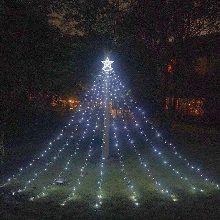 350 Led-lichterkette Für Den Außenbereich, Weihnachtsbaumform, Kaltweißes Licht A++