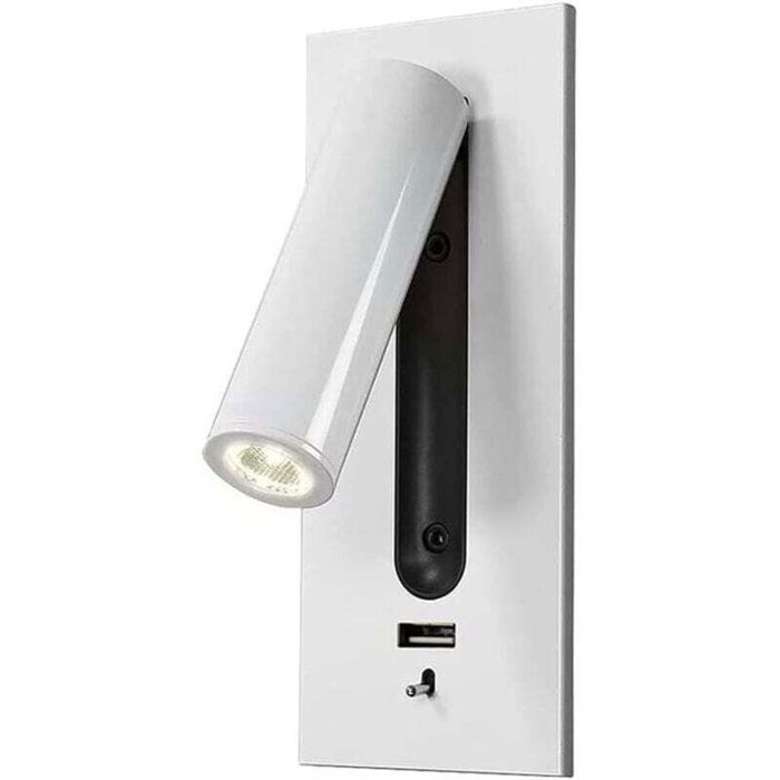 Verstellbare Led-wandleuchte – Usb-ladeanschluss – Weiß – 350° Verstellbarer Abstrahlwinkel – 90° Nach Oben Und Unten