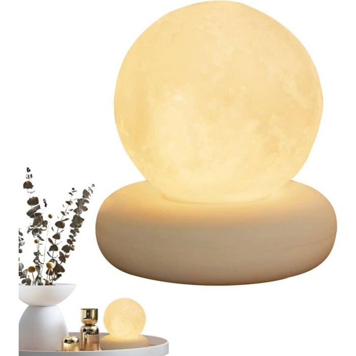 Eine Berührungsempfindliche 3d-mond-tischdekoration Mit Helligkeitsregelung, Usb-ladefunktion Und Nachtlichtfunktion, Geeignet Für Das Schlafzimmer.