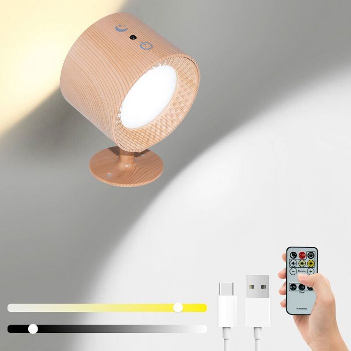 Verstellbare, Per Usb Aufladbare Wandleuchte, Ferngesteuertes Magnetisches Nachtlicht, Rgb-mehrfarben