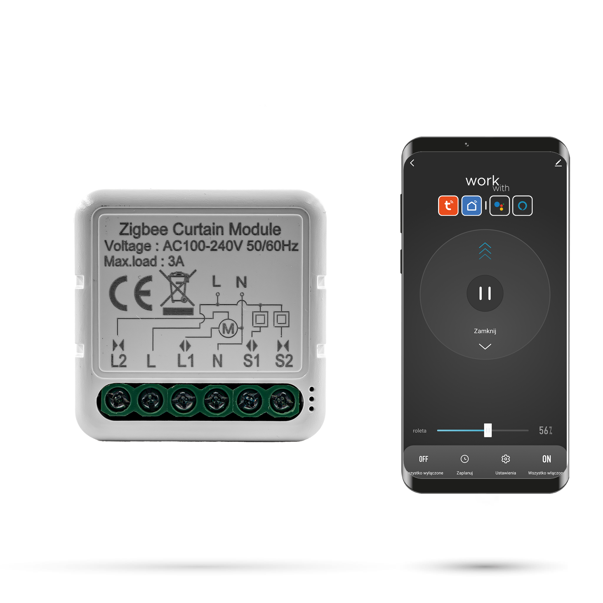 Zigbee Tuya Rollladensteuerung Für Flächenbündige Montage