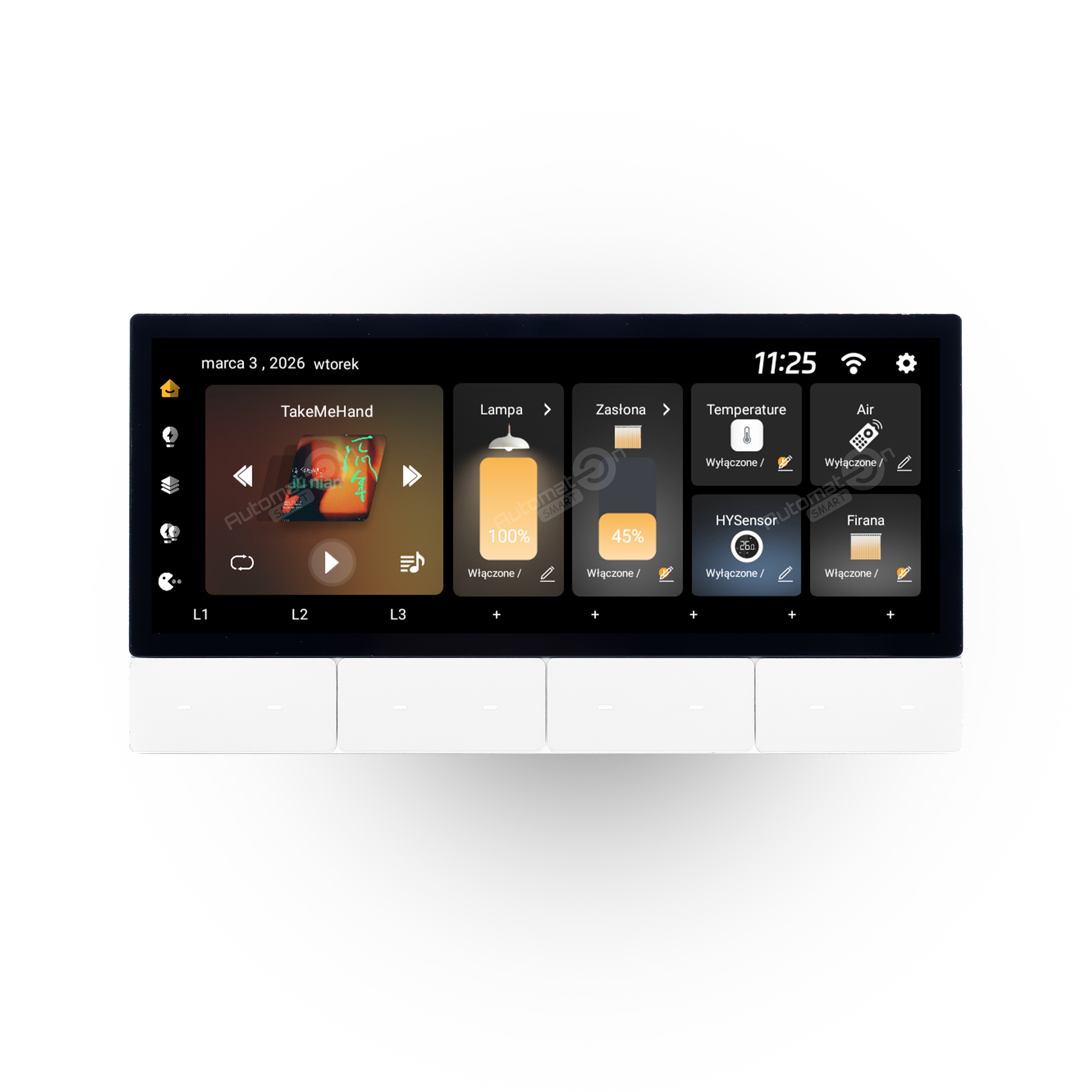 Intelligentes Bedienfeld Mit 6,2"-bildschirm, Weißer Fernbedienung, Zigbee, Wlan, Bluetooth Und Tuya-gateway