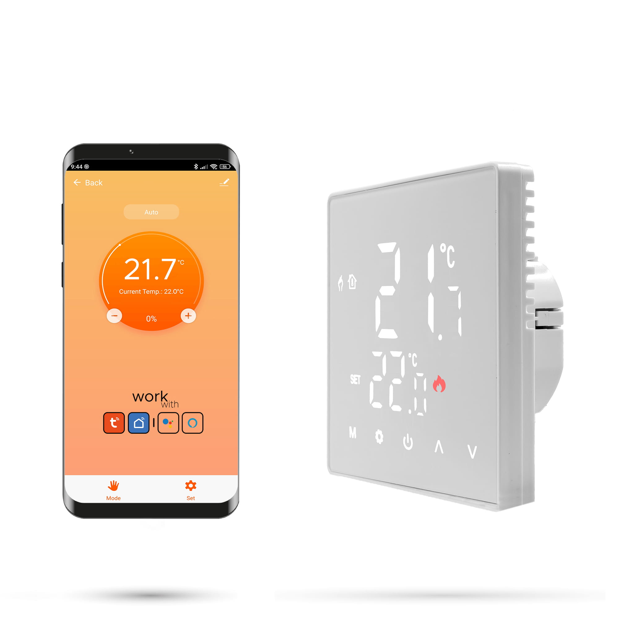 Zigbee Tuya 16a Std Raumthermostat Weiß
