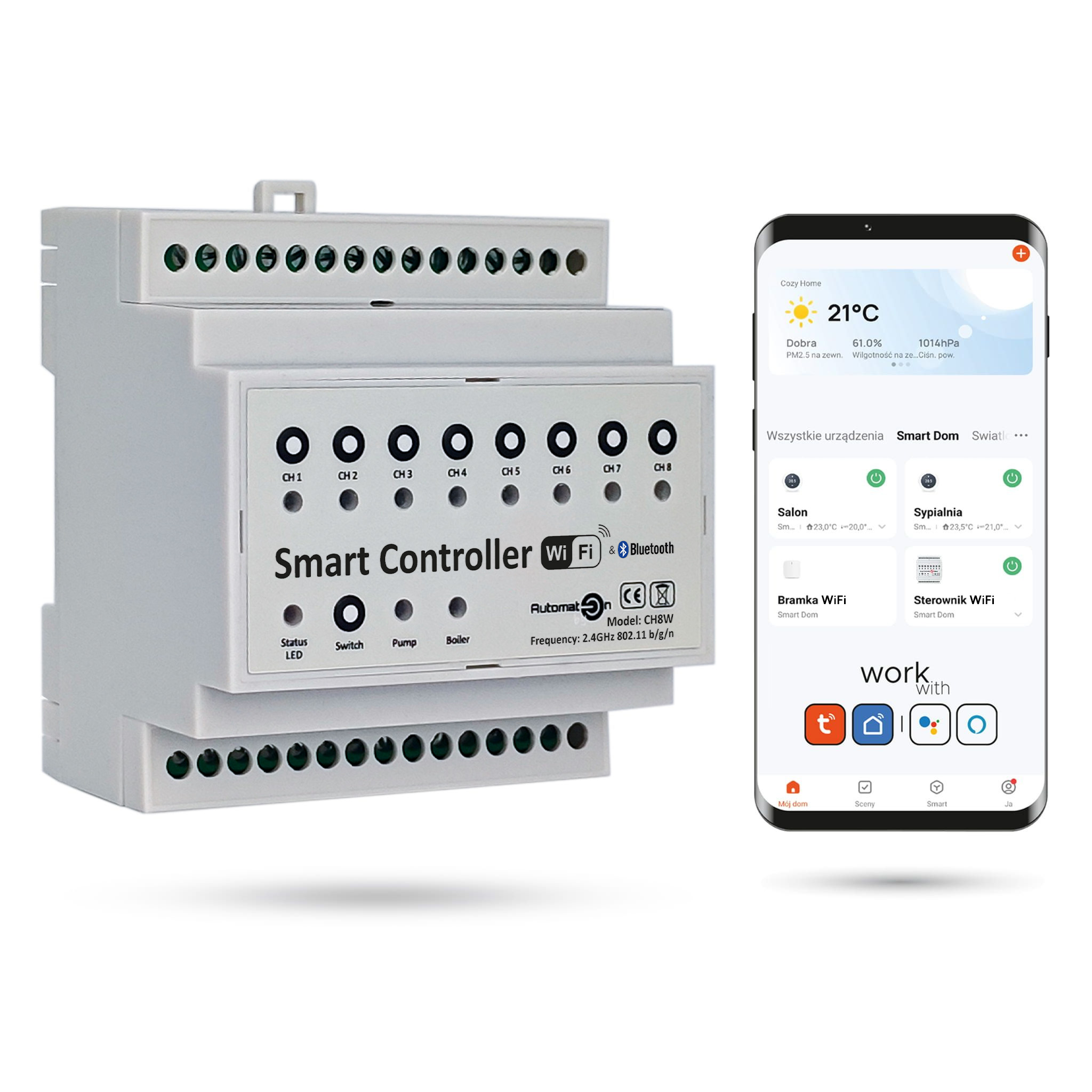 Tuya 8-kanal Ch8w Wlan-fußbodenheizungsregler