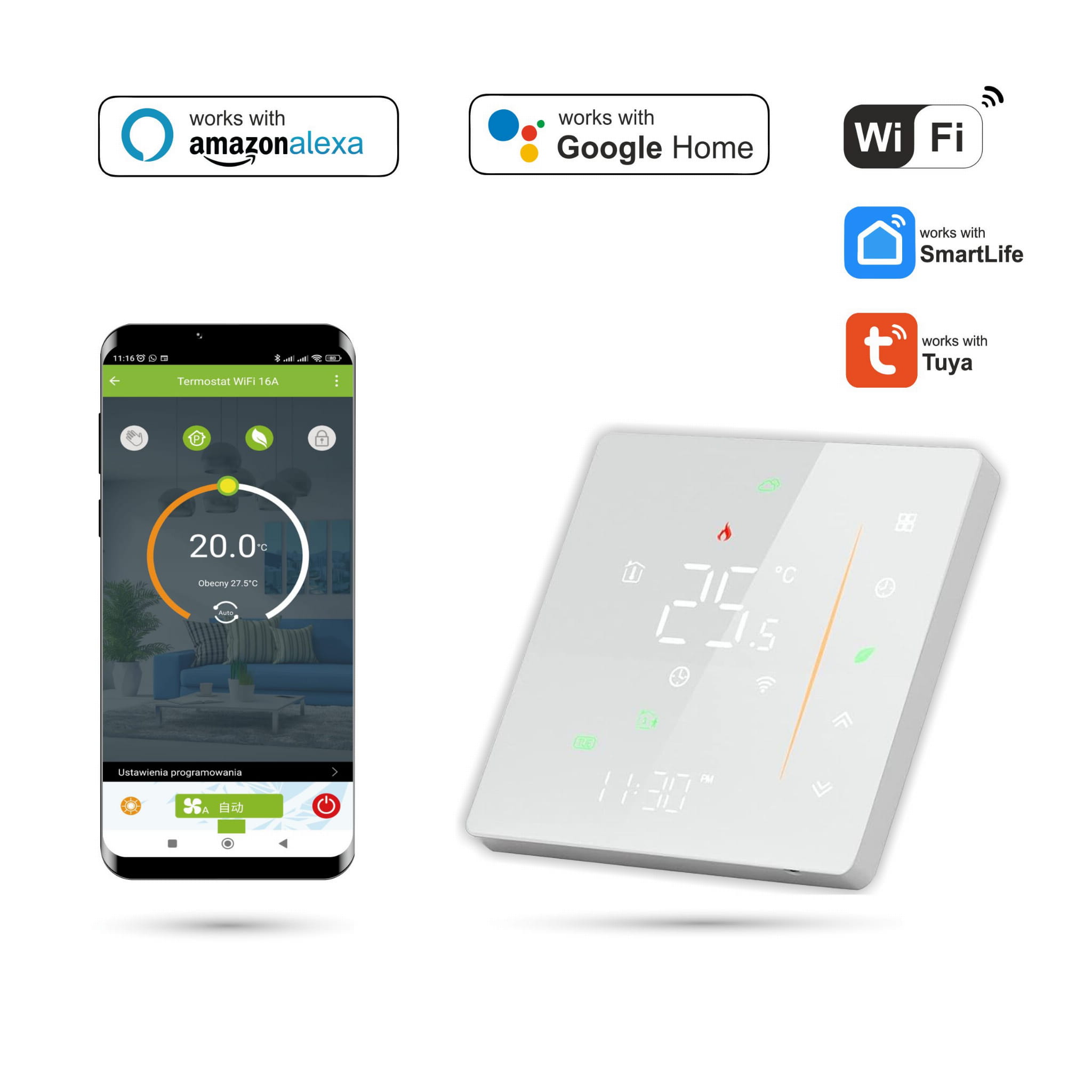 Tuya Dual-mode-wlan-thermostat Für Heizung Und Kühlung