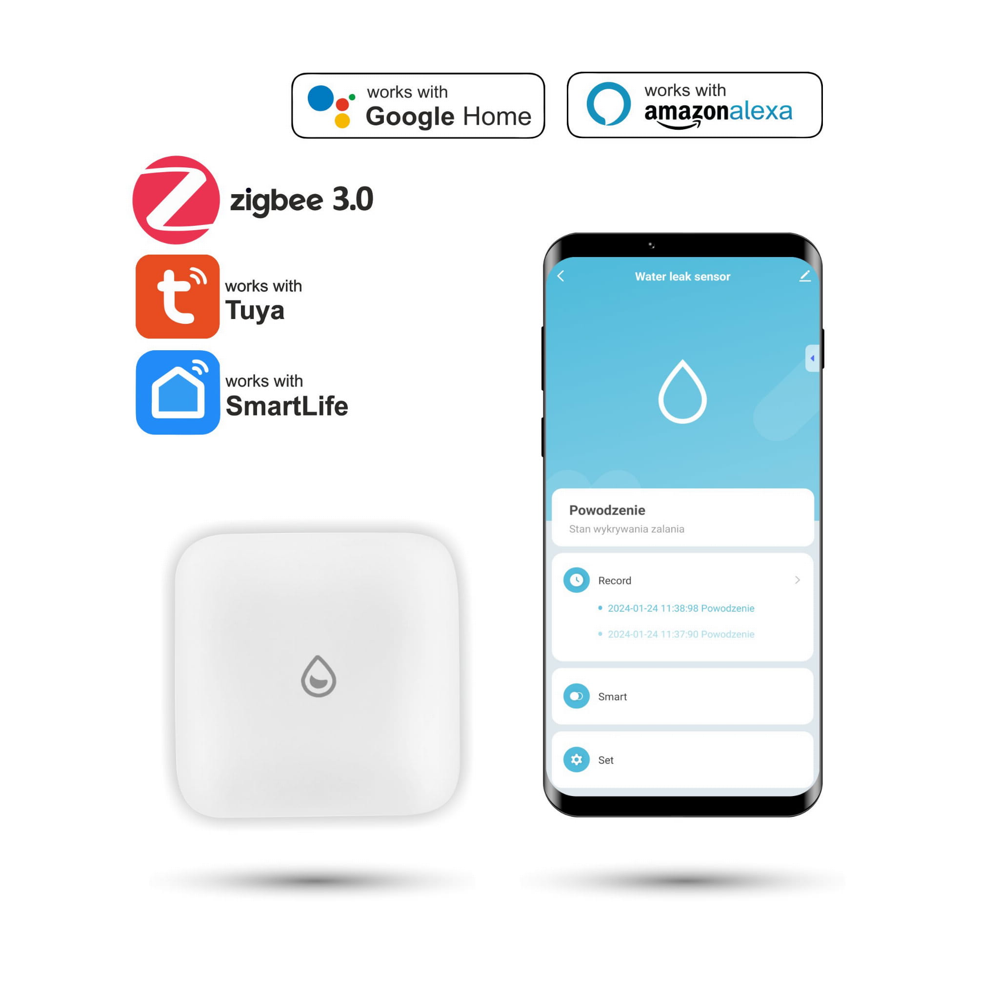 Mini Zigbee Tuya Hochwassersensor