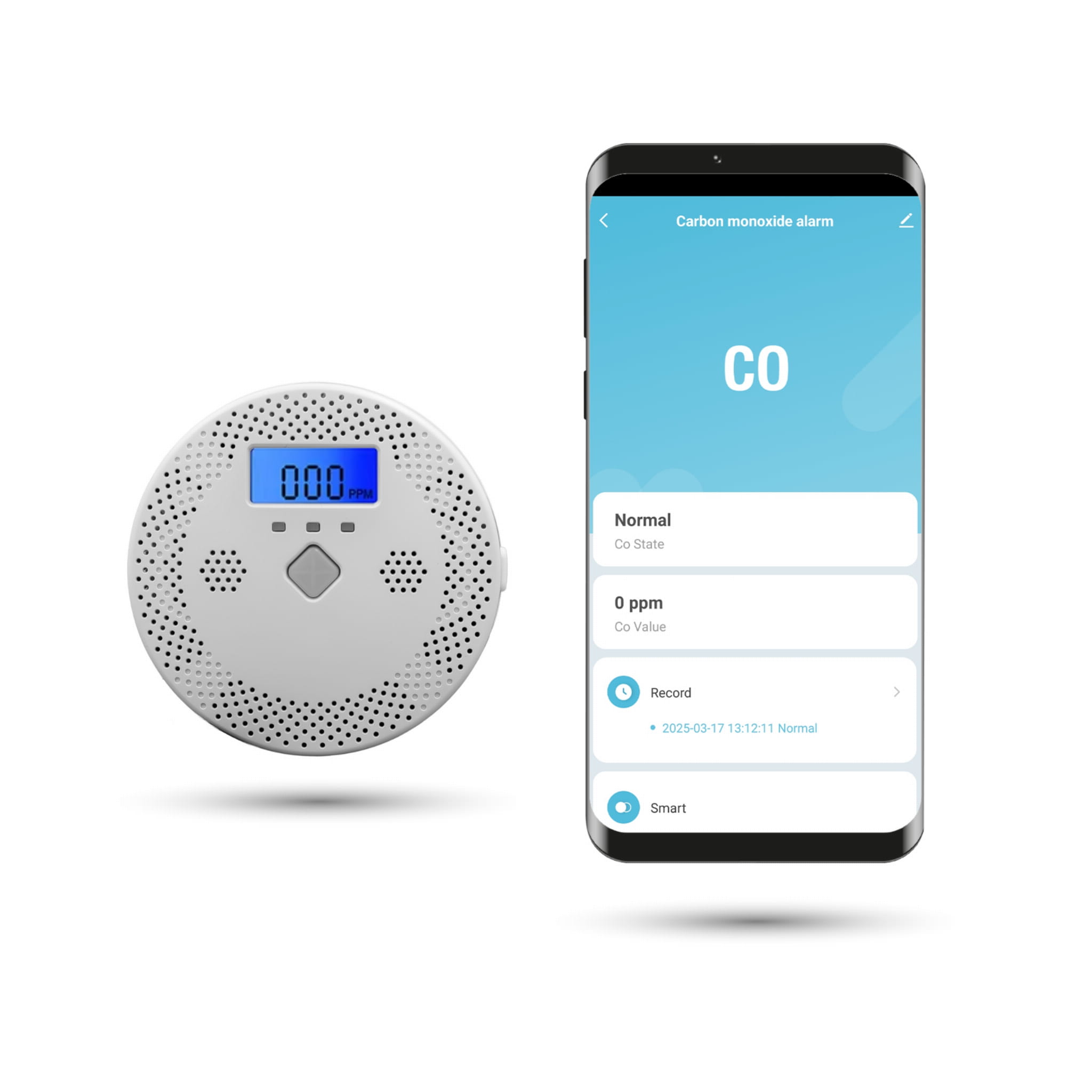 Tuya Wlan-kohlenmonoxidsensor Mit Akustischem Alarm