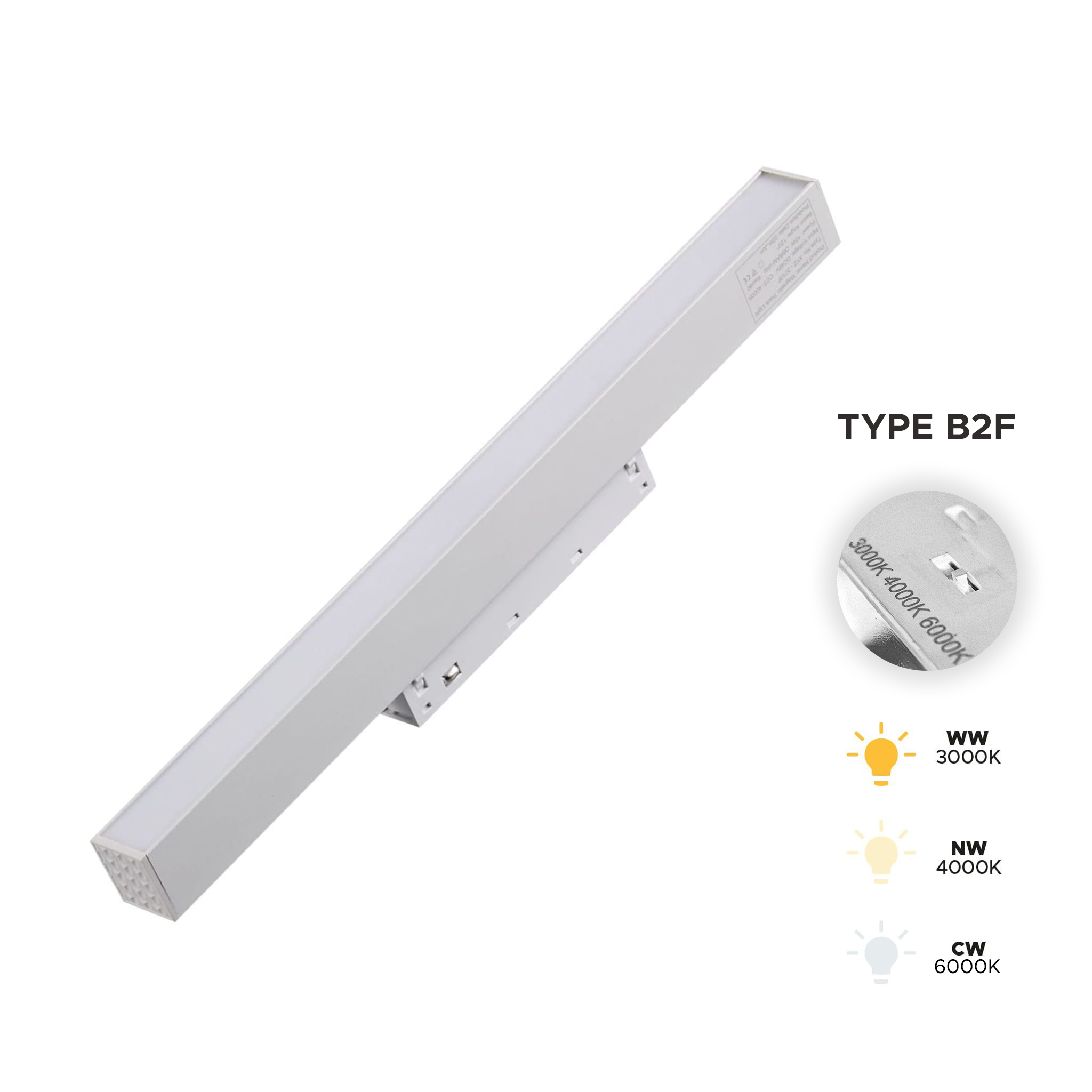 Weißer Led-fluter 10w 3cct Typ B2f Für Smart Track Magnetschienen 48vdc
