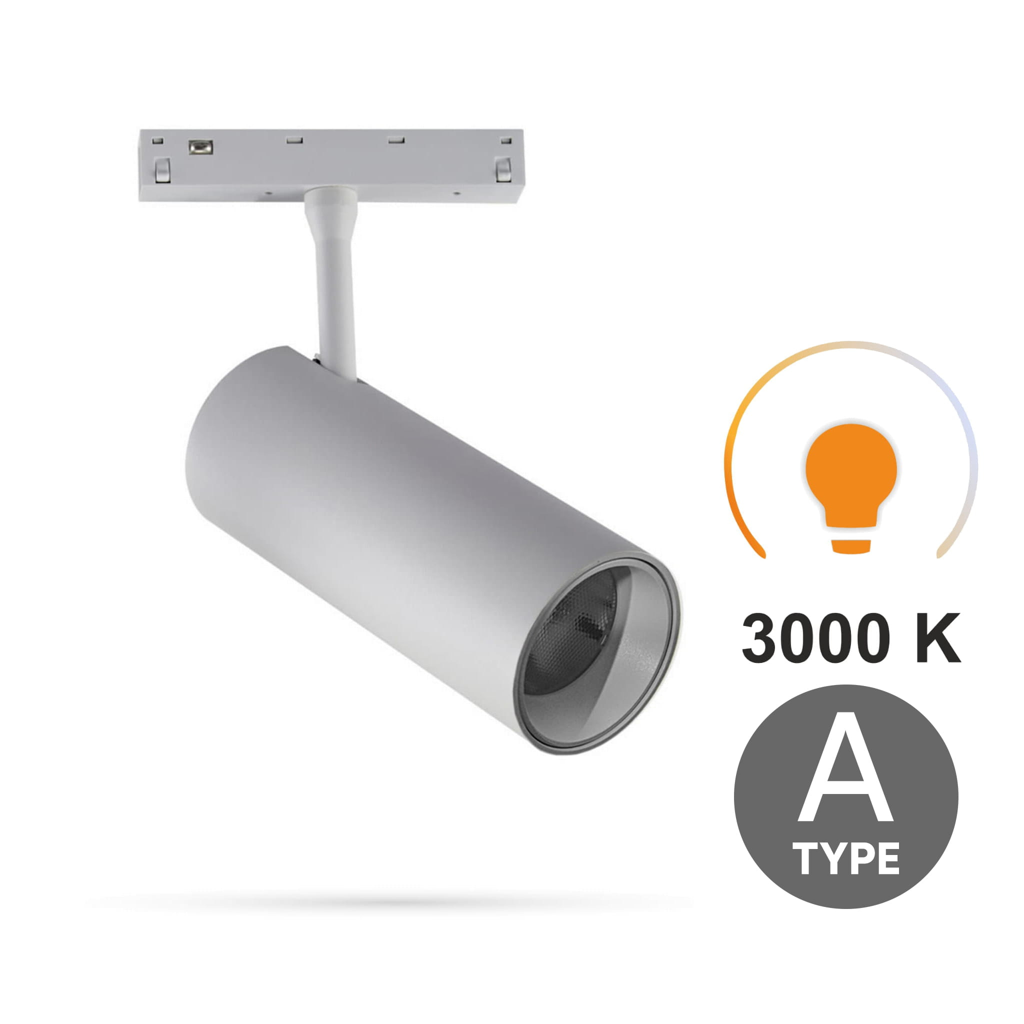 Weißer Led-schienenstrahler 20 W, 3 Cct, Typ A Für Magnetschienen Smart Track 48 Vdc