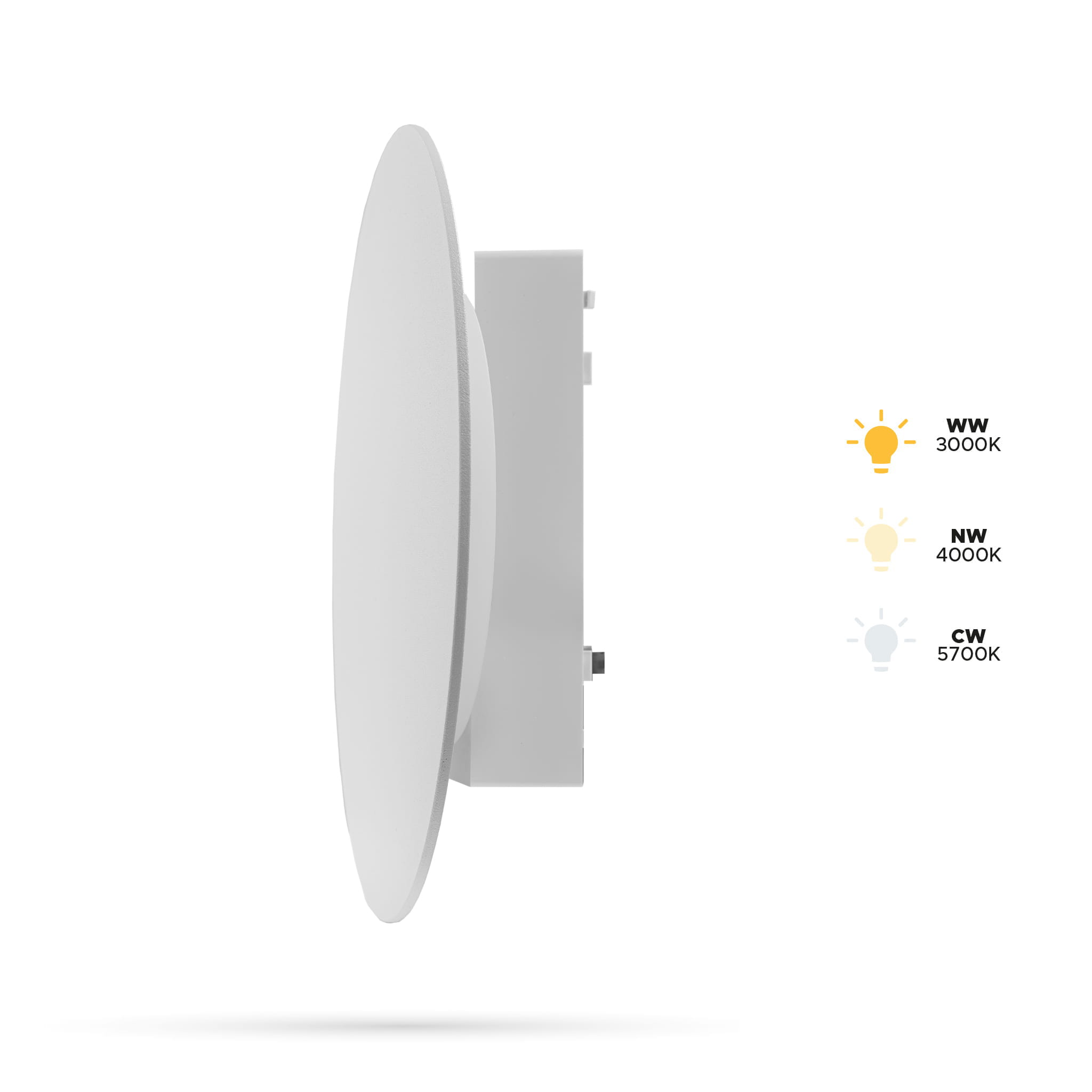 Weißer Runder Strahler 6w Bd6 Für Slim Track Und Fiberflex Schienen 48vdc 3cct 3000k, 4000k, 5700k