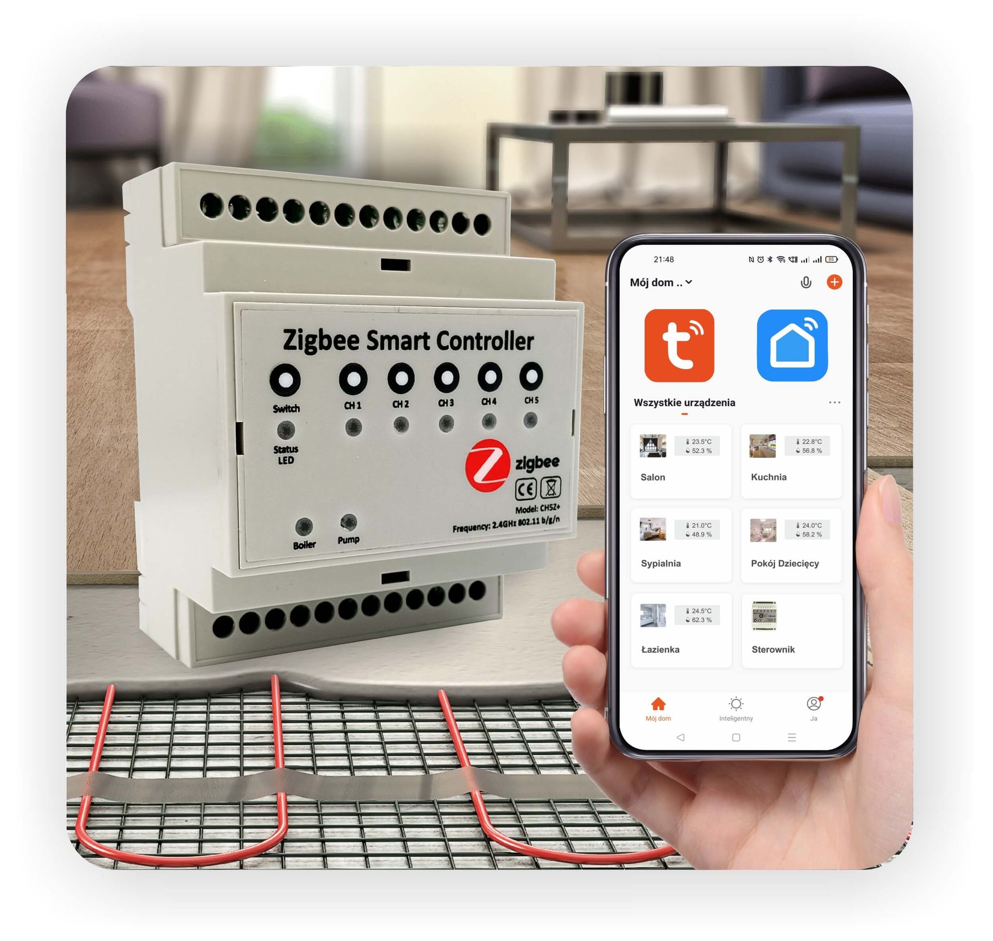 Zigbee Plus Fußbodenheizungsregler – 5 Zonen