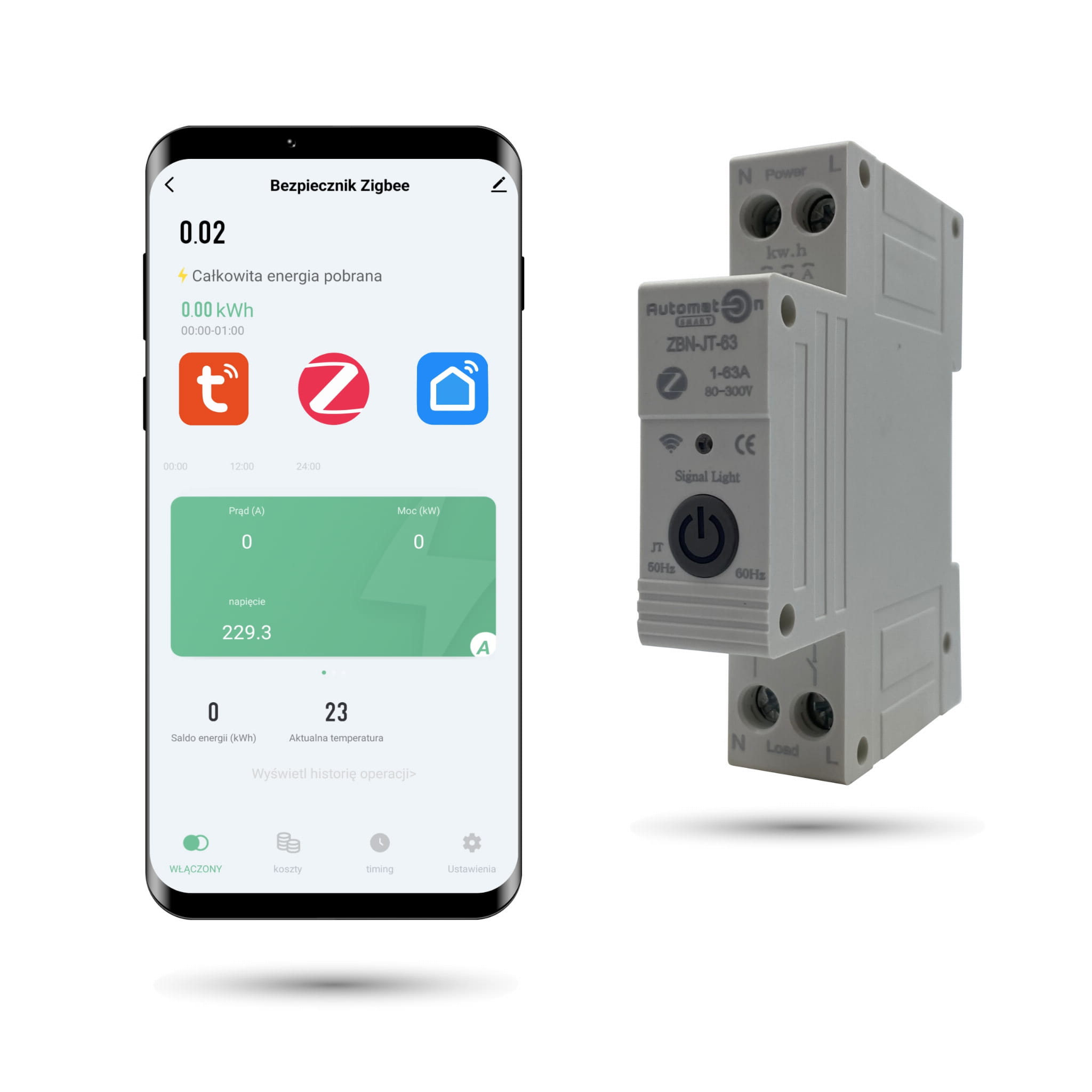 Zigbee Tuya Sicherung 1-63a