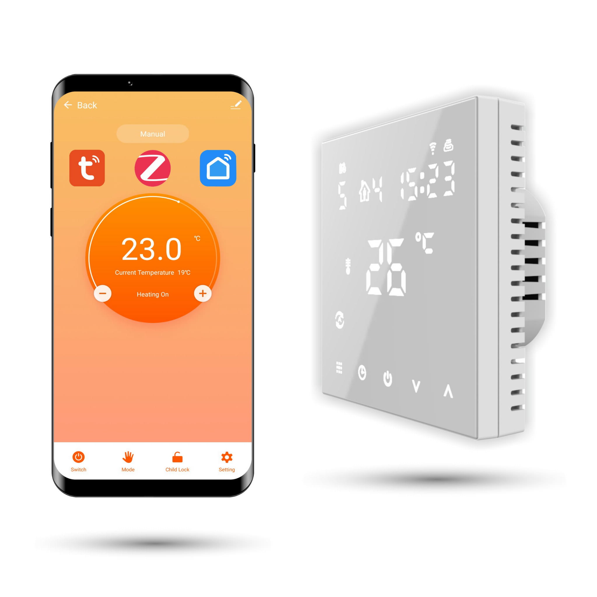 Zigbee-raumthermostat Tuya 3a Weiß Pro2