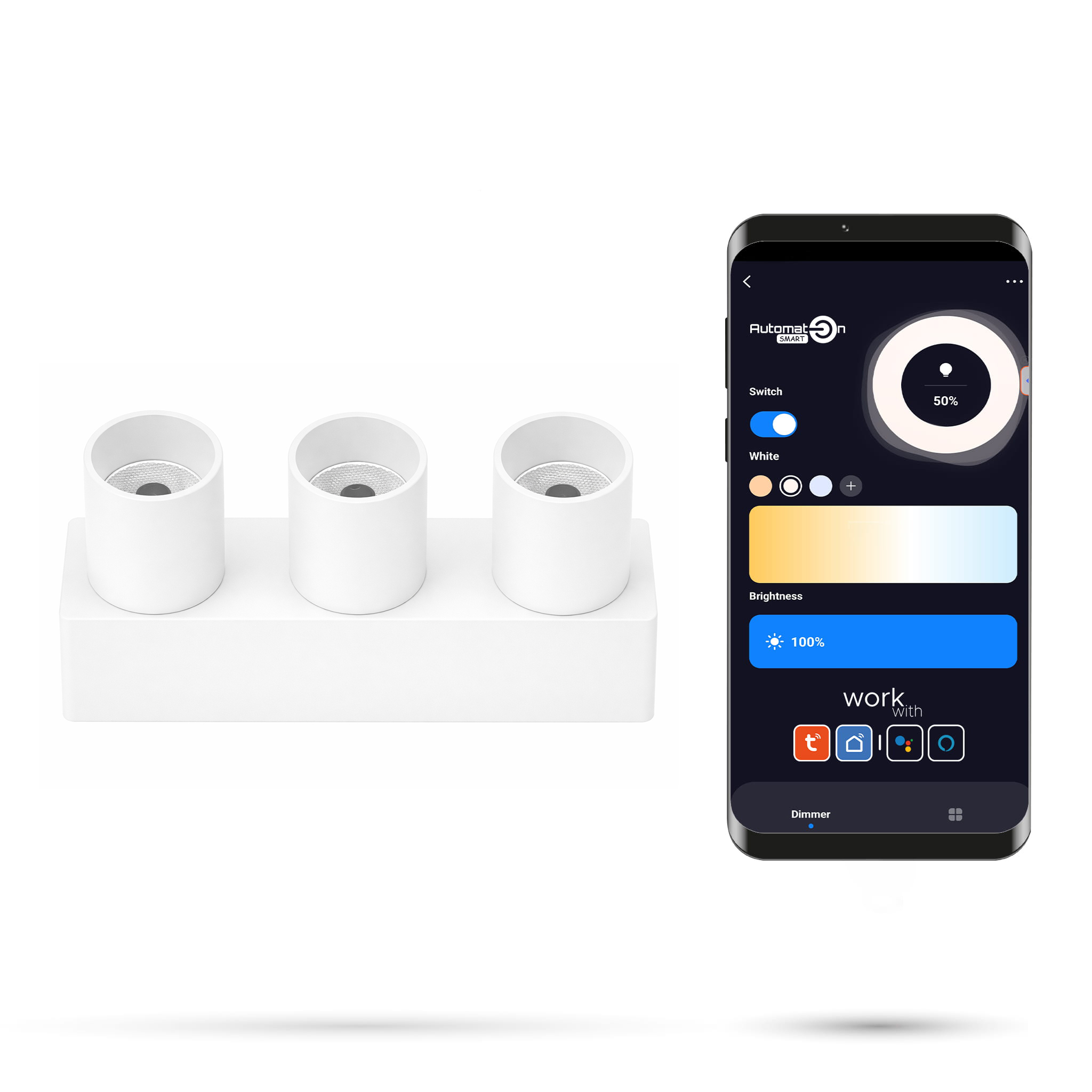 Tuya Spot Zigbee Spotlight Weiß 6w 3xd6 Für Slim Track Und Fiberflex Schienen 48vdc 3000-6000k Dimmbar