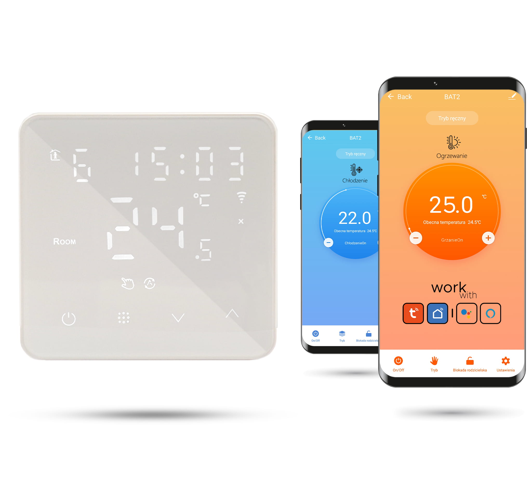 Zigbee Tuya Batteriebetriebener Raumthermostat Bat2 Weiß