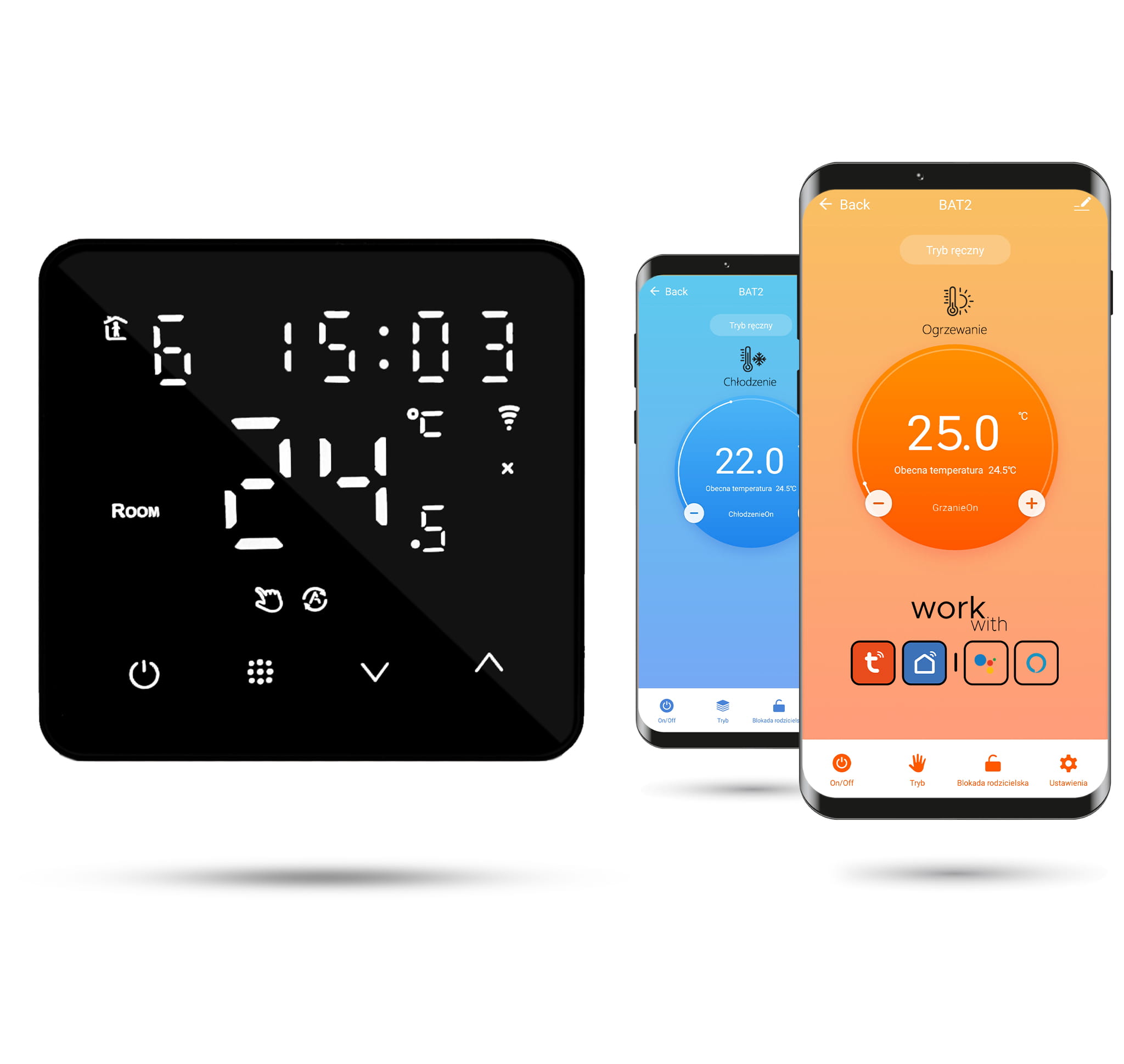 Zigbee Tuya Batteriebetriebener Raumthermostat Bat2 Schwarz