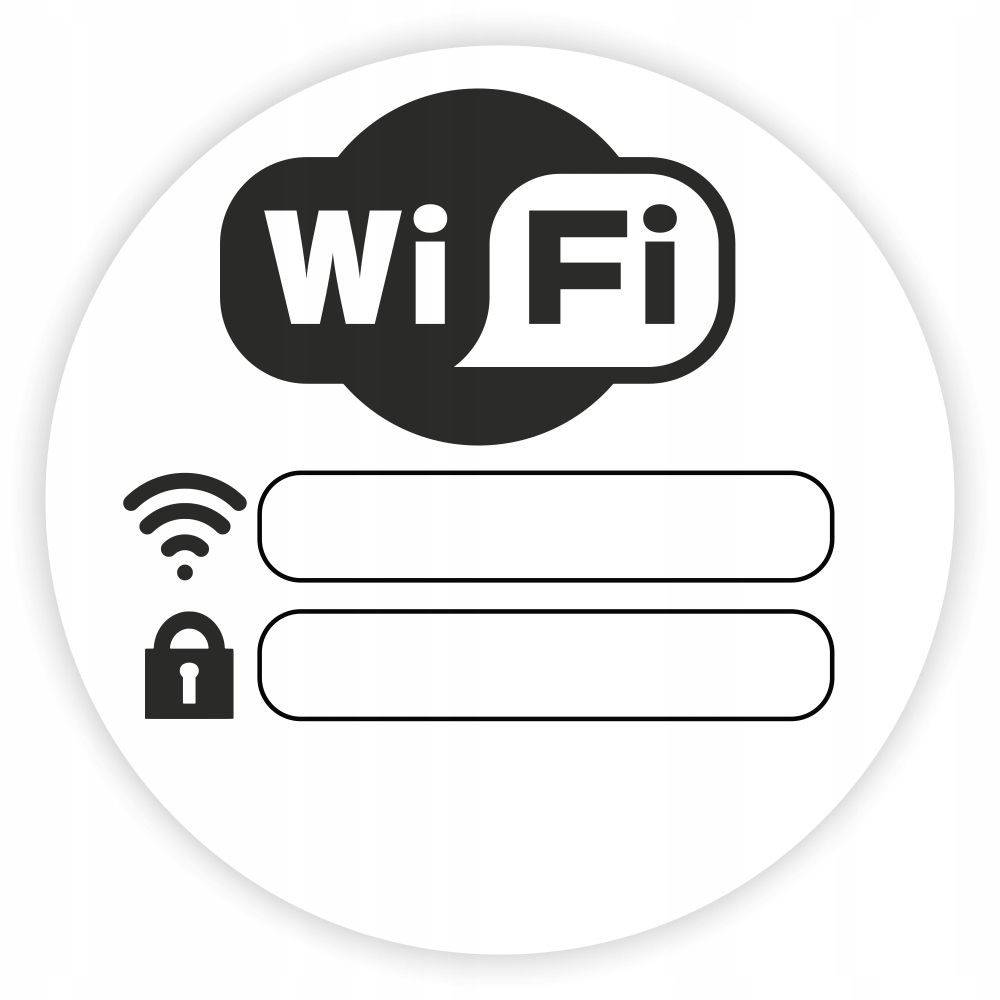 Informationsaufkleber – Kostenloses Wlan, Weiß, 30 Cm