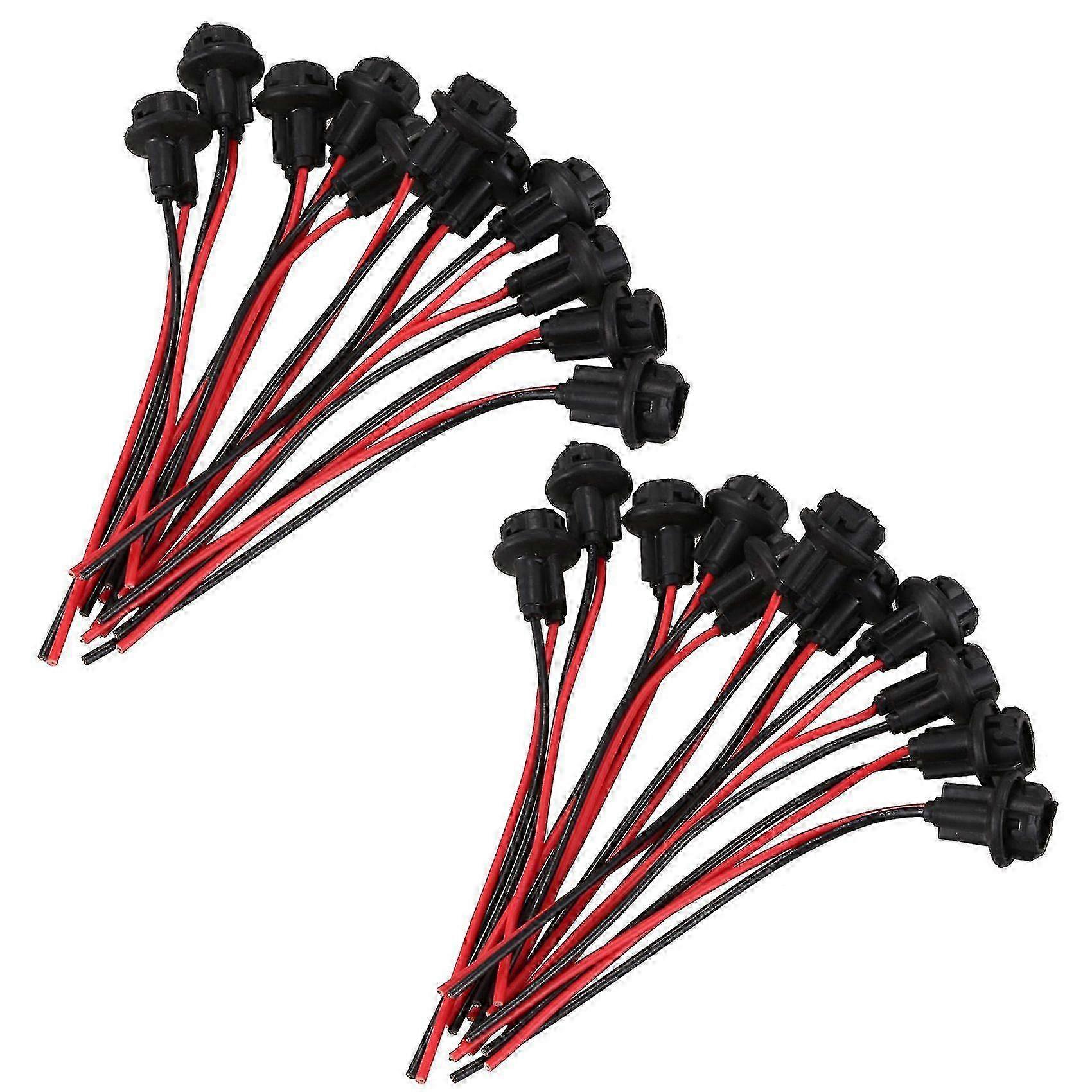 20 T10 W5w 168 194 Fassungen Mit Glassockel Für Autolampen (diy), Schwarz