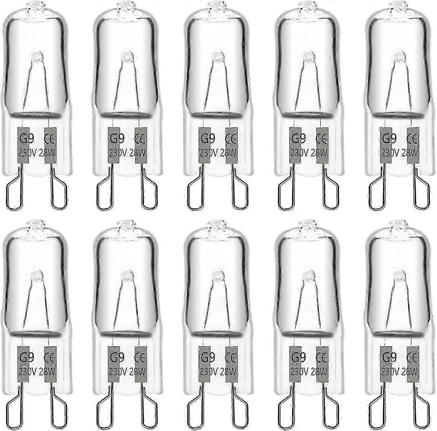 G9-kapsellampe, 28 W, 230 V, Halogen, 370 Lm, 2700 K, Warmweiß, Dimmbar, 10er-packung