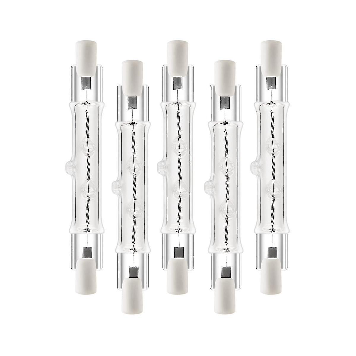 Packung Mit 5 Linearen Halogenlampen R7s 118 Mm 300 W 230 V, Dimmbar, Für Bauzwecke.