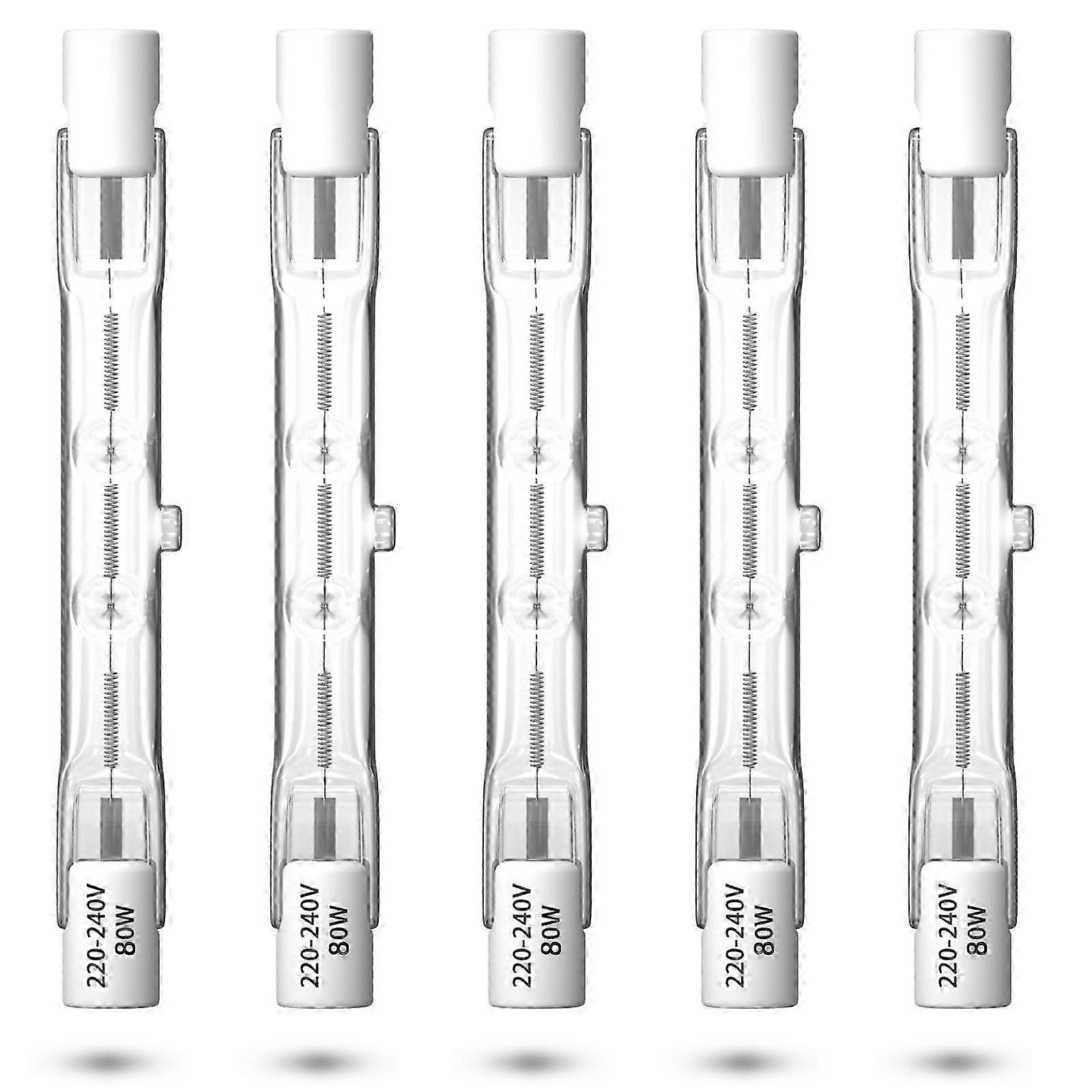 Dimmbare R7s-halogenlampe, 78 Mm, 80 W, J78 T3, Warmweiß 2800 K (5er-packung)