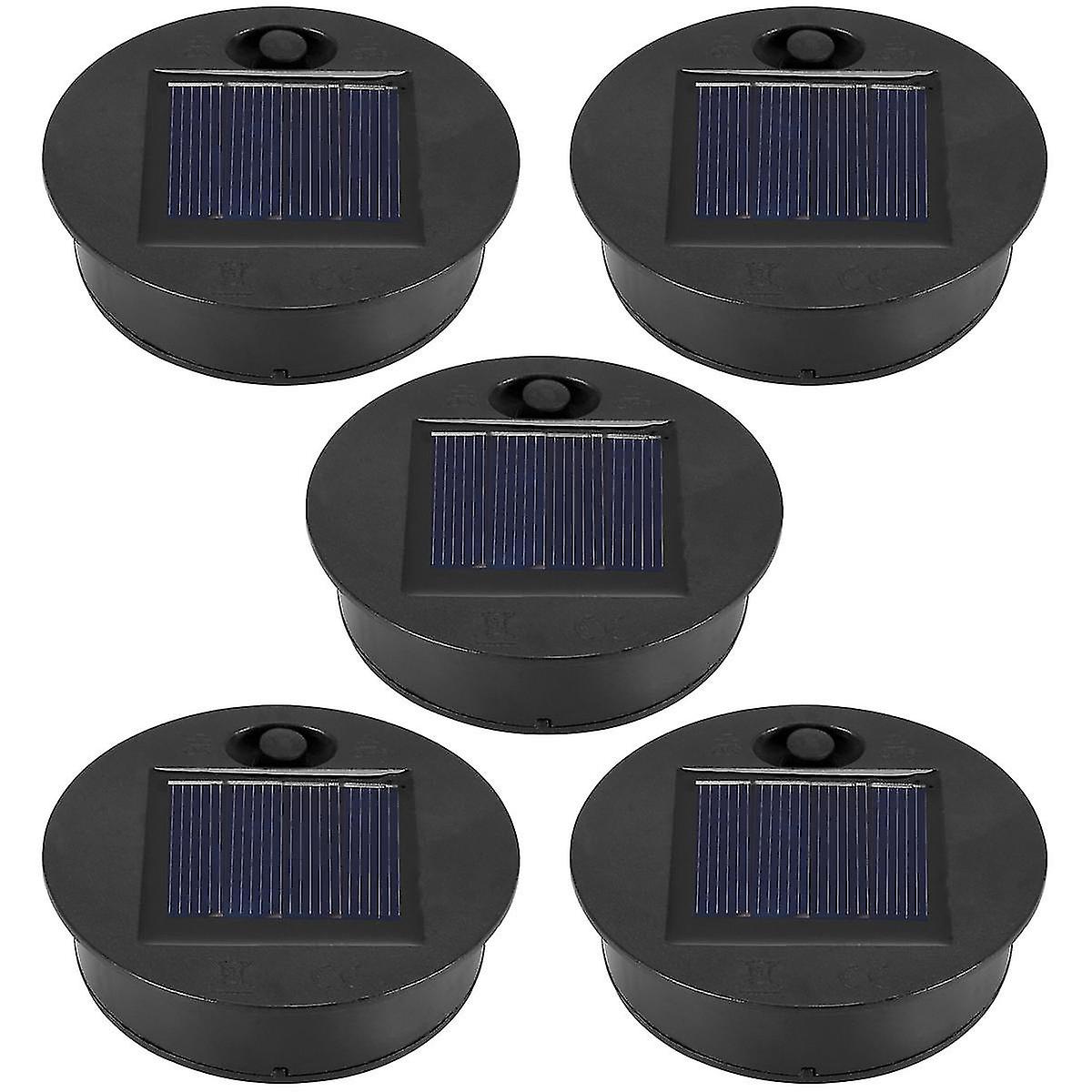 Set Mit 5 Ersatzteilen Für Solarlampen (oberer Durchmesser: 7 Cm, Unterer Durchmesser: 6 Cm), 7 Wasserdichte Warmweiße Leds