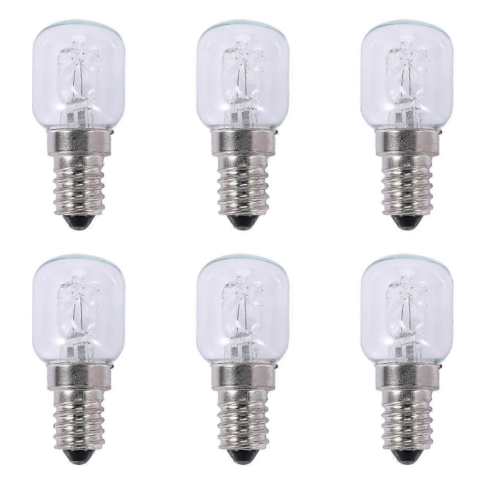 6er-pack E14-halogen-backofenlampen, 25 W, 500 °c, Mit Hochtemperaturbeständigem Quarzsockel, 250 V