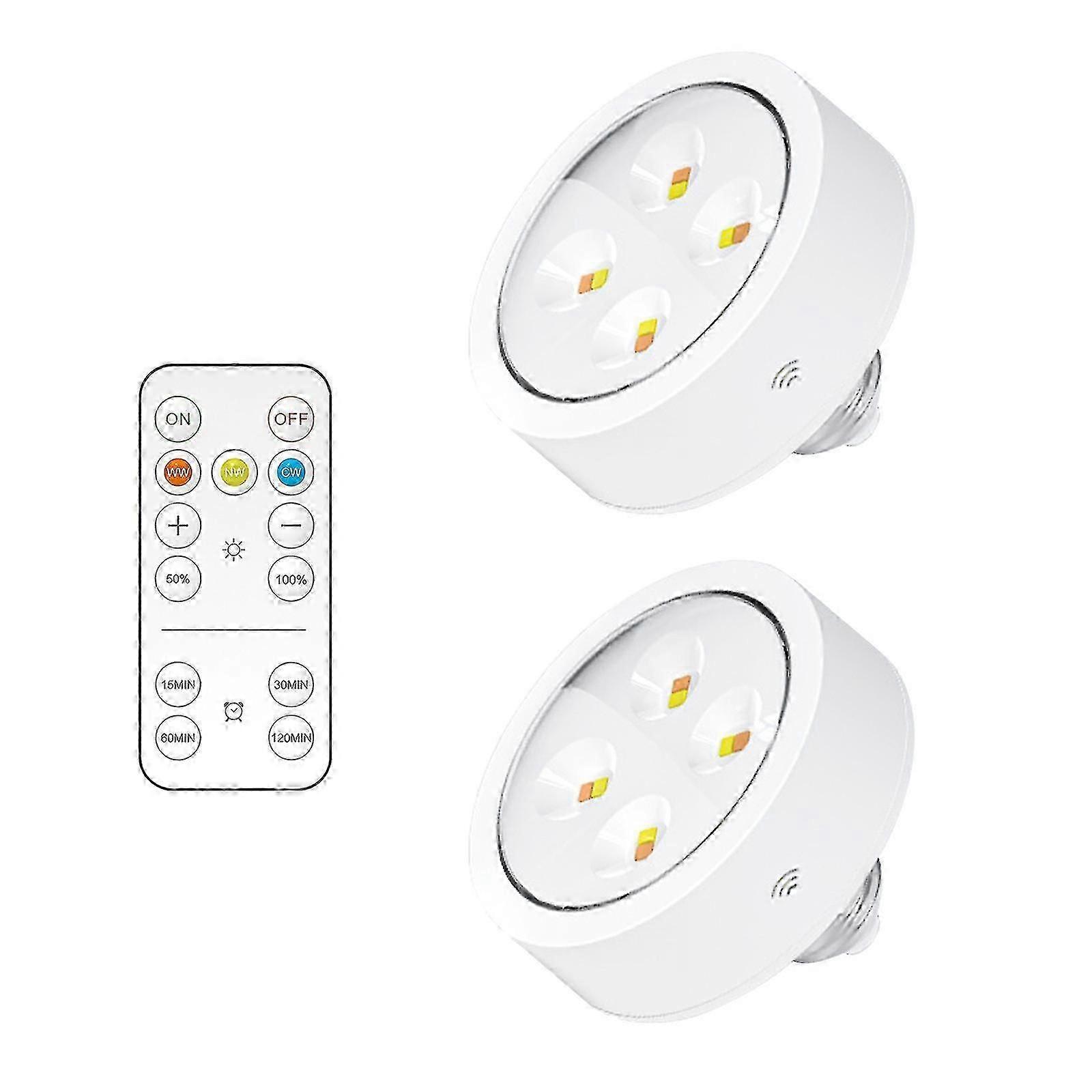 Kabellose Led-lampe Mit Aa-batterien, E26-sockel, Mit Fernbedienung, Für Wandleuchten, Schränke, Treppen.