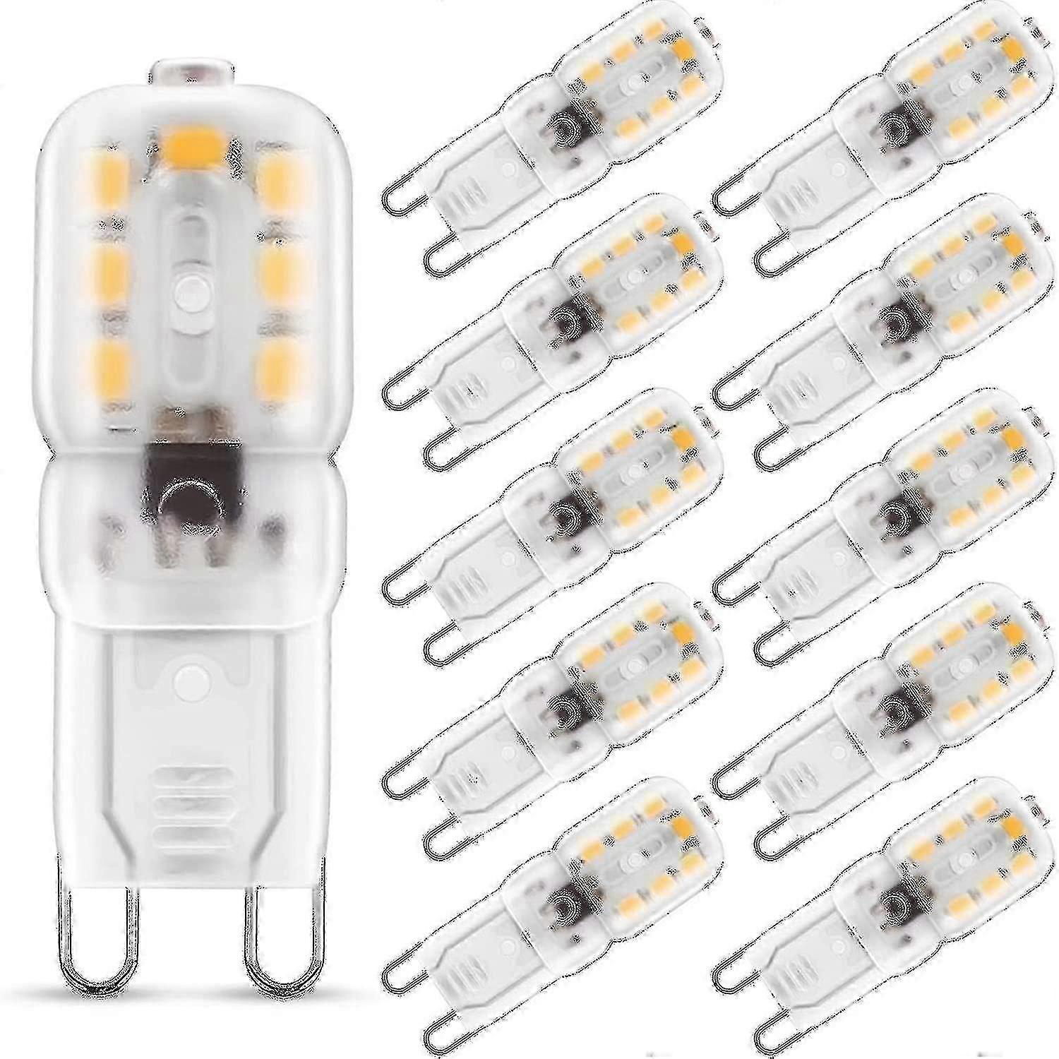 10er-pack G9 2w Led-lampen, Warmweiß (3000k), 230v Wechselstrom, Entspricht 25w Halogenlampe