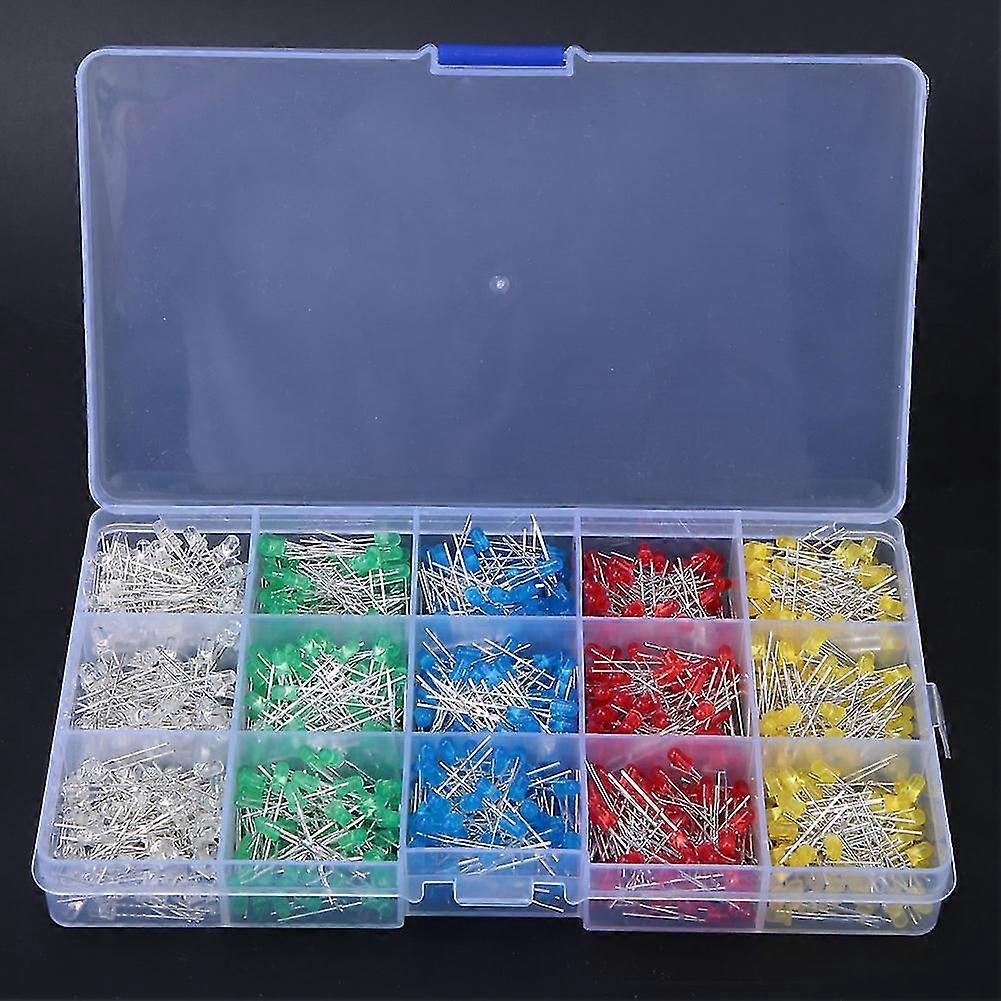 Set Mit 1000 3-mm-leds In Verschiedenen Farben: Rot, Gelb, Blau, Grün Und Weiß.