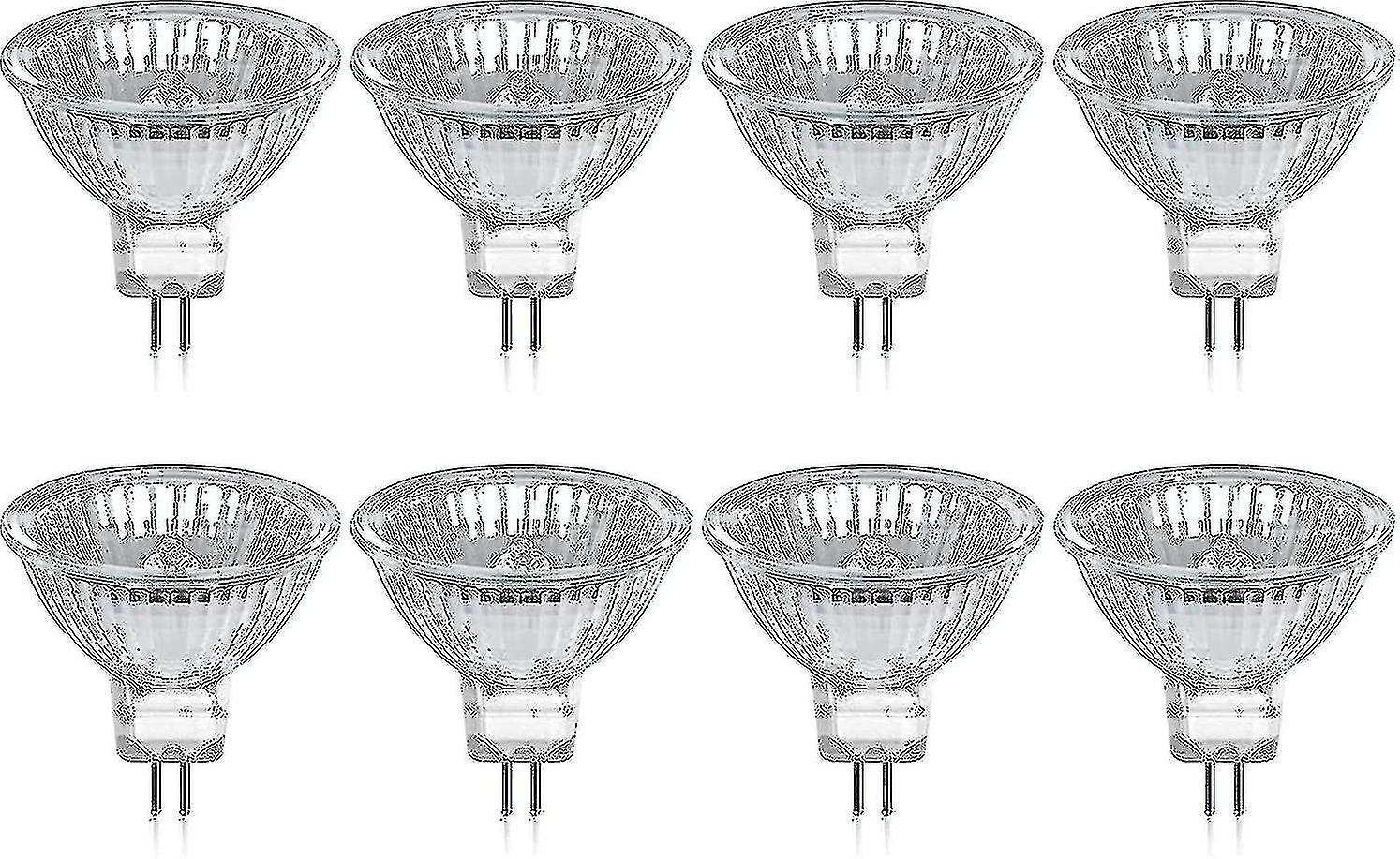 8er-pack Gu5.3 Mr16 35w 12v Dimmbare Halogenlampen – Warmweiß 2800k, 400 Lumen, Glasdiffusor -xx-hy