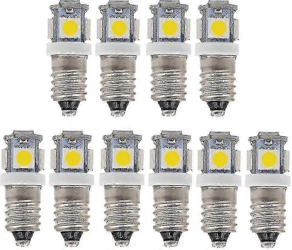 Packung Mit 10 E10 9v Kaltweißen 5smd 5w Led-lampen Für Miniaturlampen