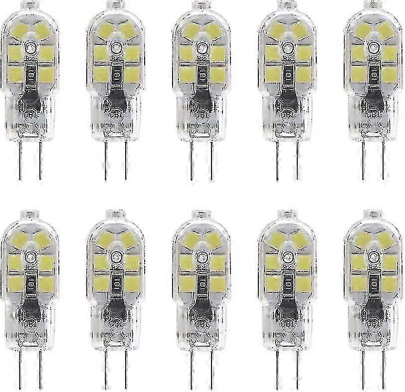 Packung Mit 10 G4 2w Led-lampen Für Dunstabzugshauben, 12v Ac/dc, Entspricht 20w Halogen, Kaltweiß 6000k, Mit Transparenter Pvc-abdeckung.