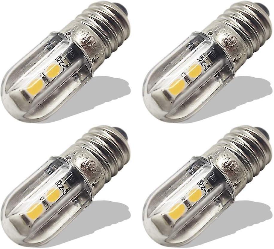 E10 220v/230v Ac Energiespar-led-lampe, Led-kontrollleuchte, 8mm Schraubsockel, 3030 4 Smd Led-chip, Warmweiß (4er-pack) - Hao