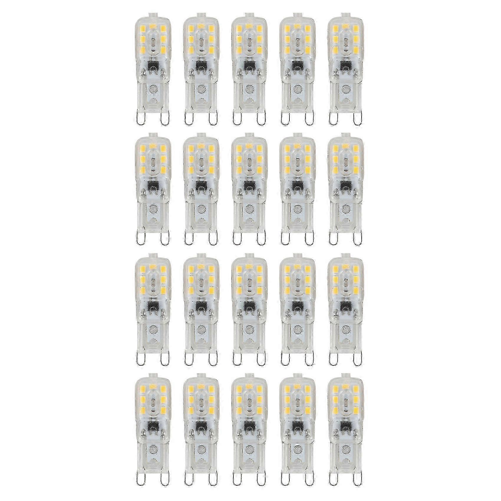 Packung Mit 20 Dimmbaren G9 3w Led-lampen, Warmweiß, 220-240v Wechselstrom