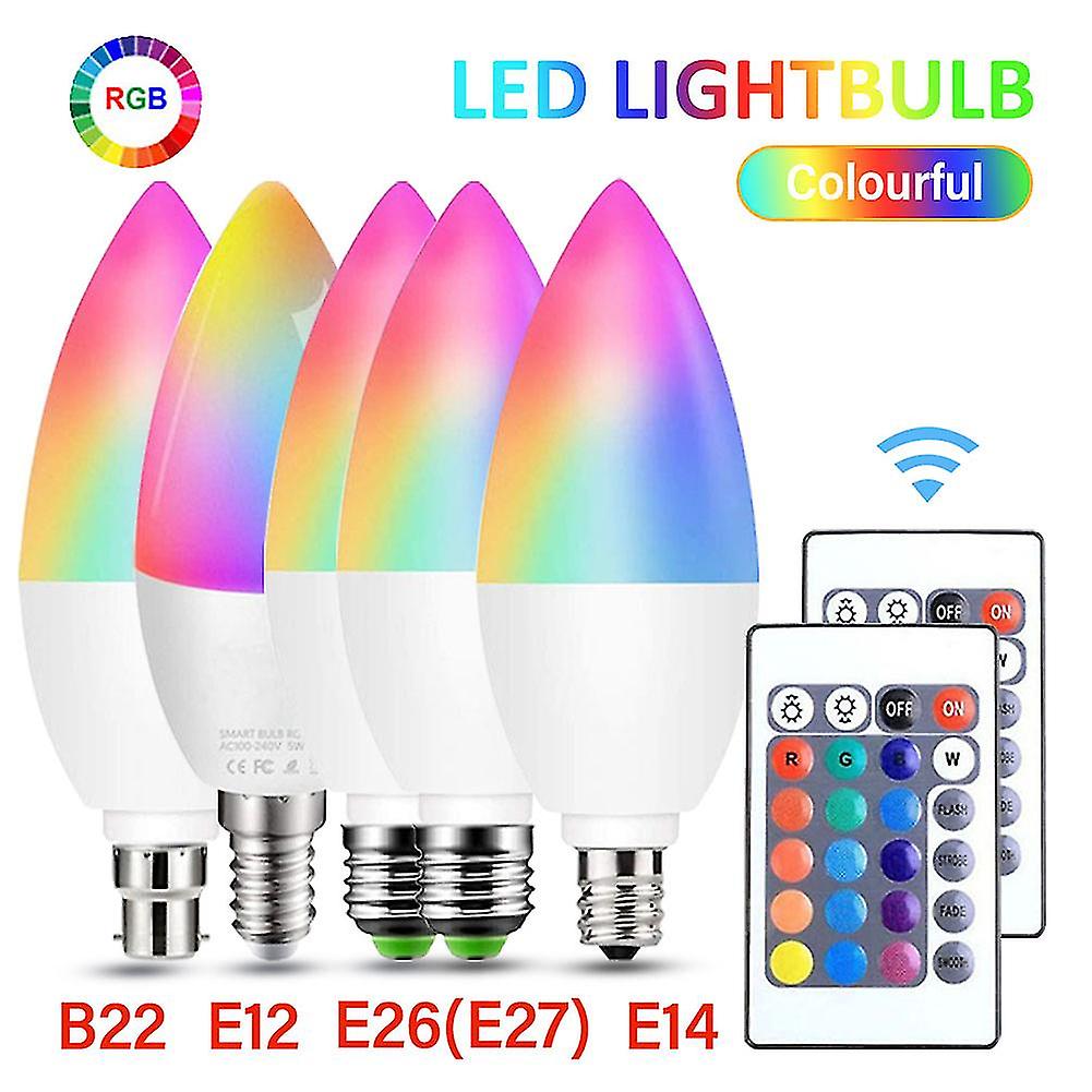 Neue Smarte Rgb-led-lampe Mit Farbwechsel Und Fernbedienung, E12/e14/e26/e27/b22, Für Den Innenbereich - Hy