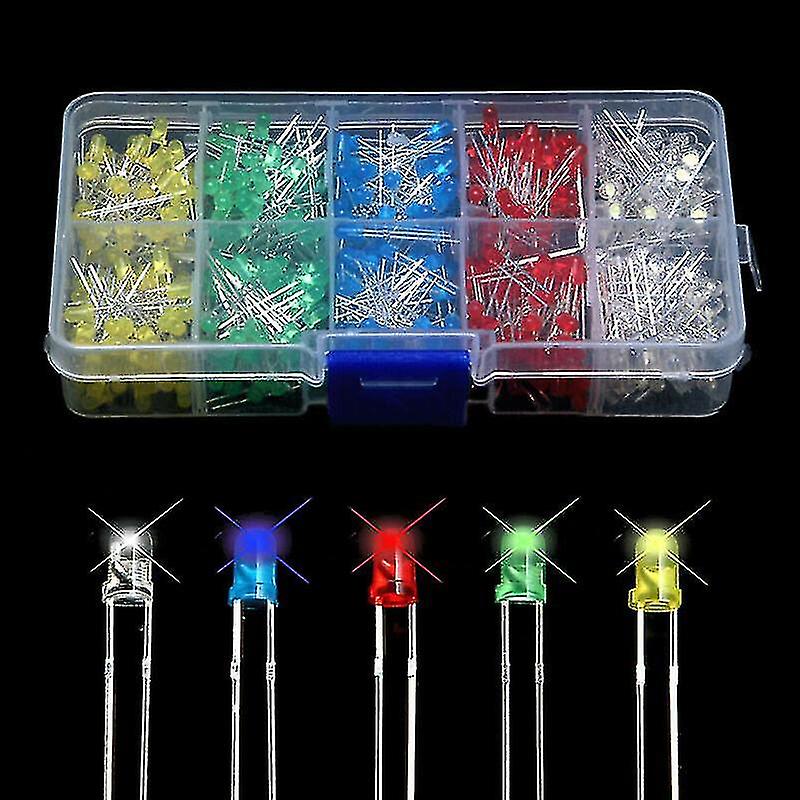 Konvolut Von 500 3-mm-leds, Elektronische Bauteile, Weiß, Rot, Blau, Grün, Gelb - Yuhao