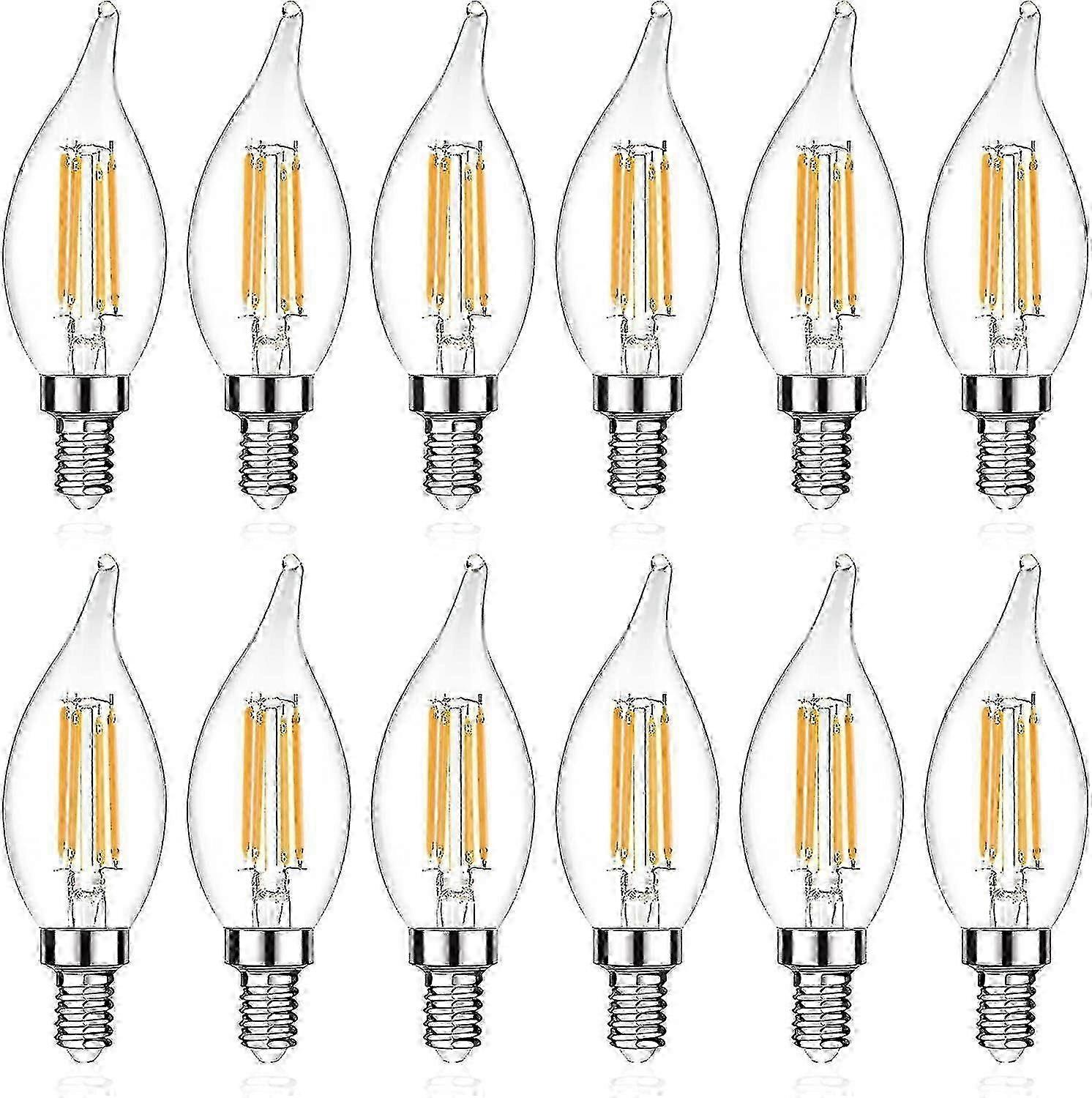 Dekorative Led-filamentbirne, E12-sockel, Nicht Dimmbar, Flammeneffekt, 12er-packung