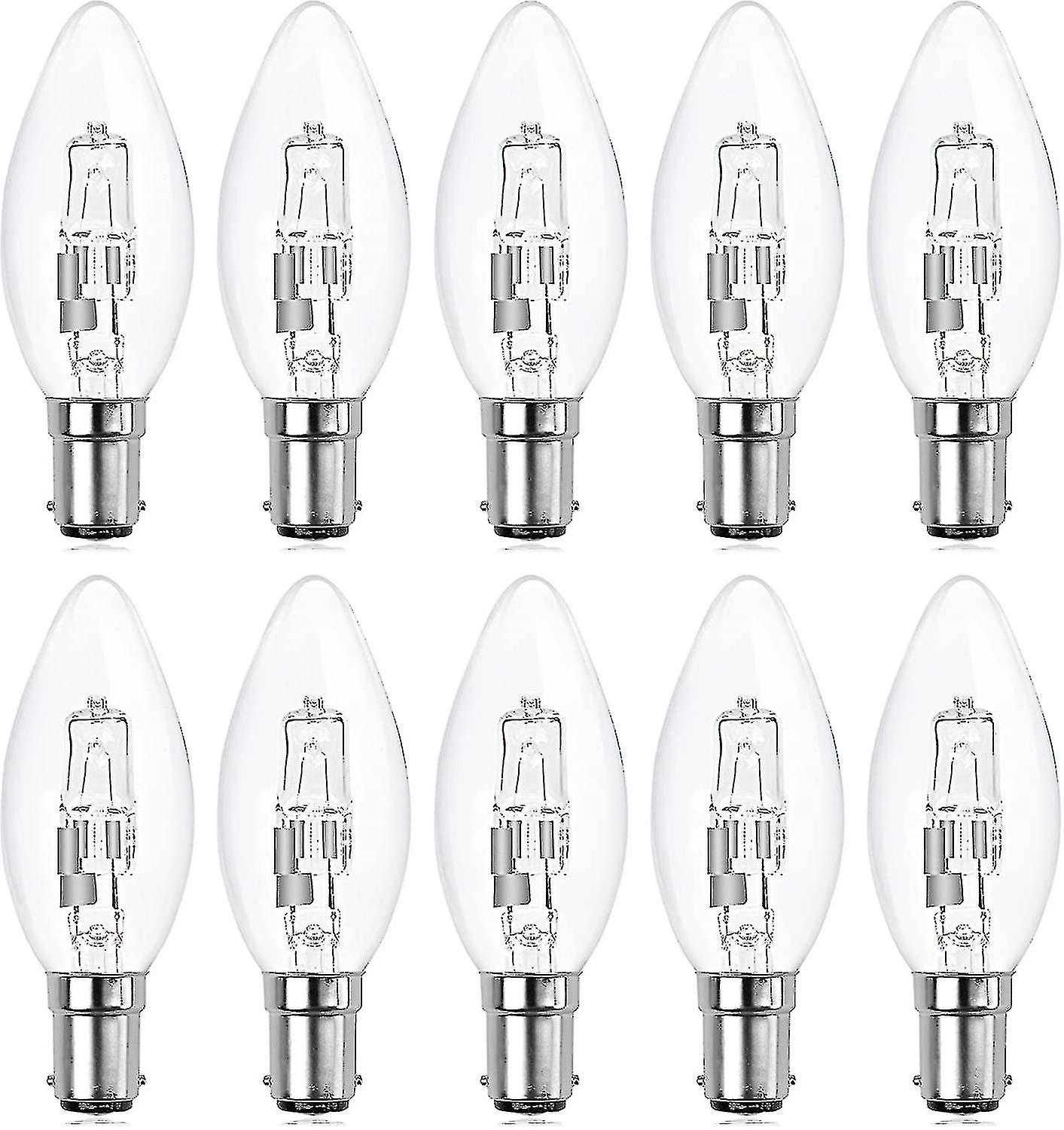 10er-pack B15d-halogenlampen, Dimmbar, 42 W, C35-sockel, Kerzenlichteffekt, Umweltfreundliche B15d-halogenlampen (42 W), B15d-bajonettsockel – Yuyu