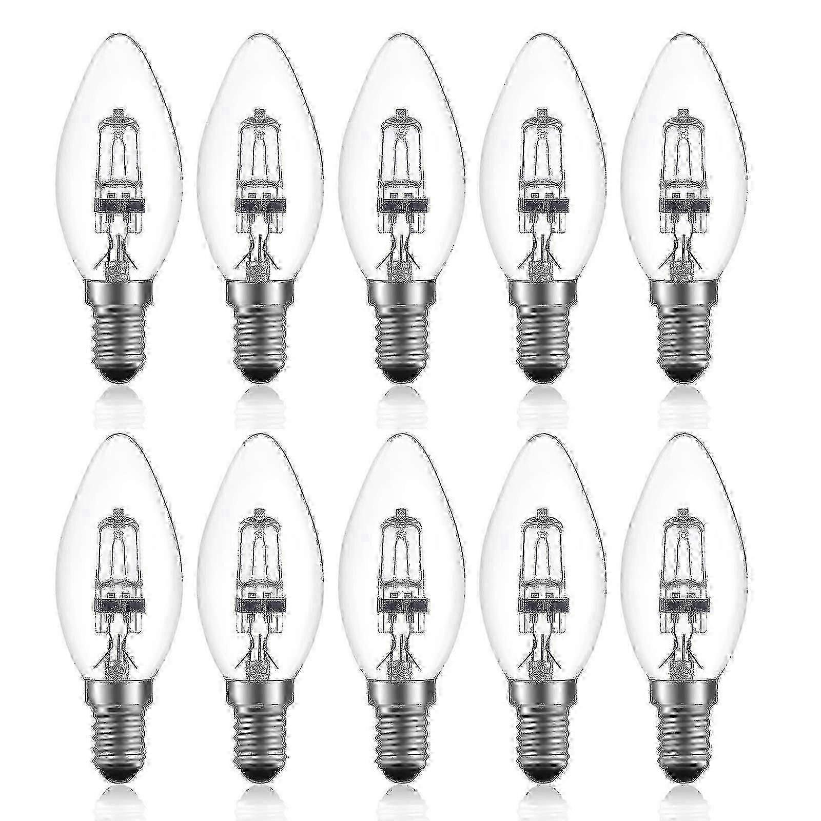 E14 42w Dimmbare Halogenlampe, Warmweiß 2700k, C35 (10 Stück)